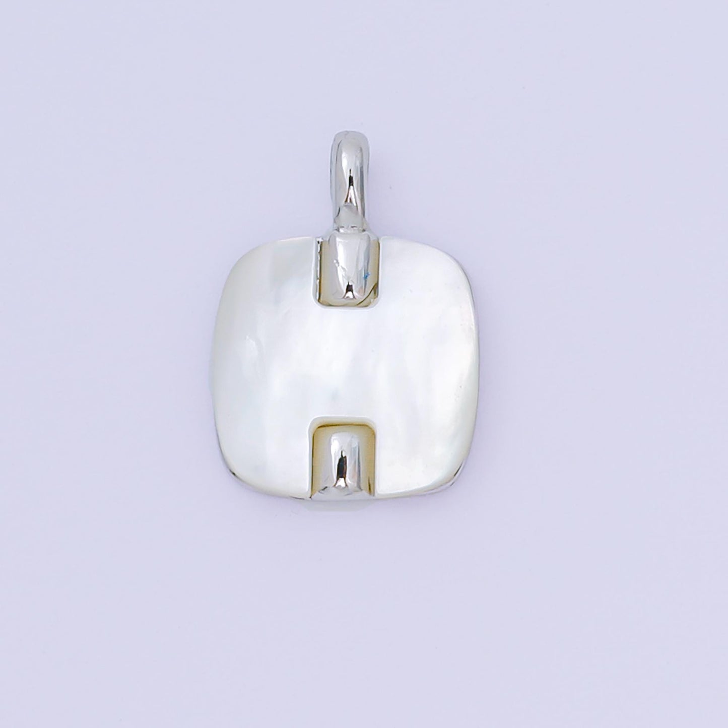 24K Gold Filled 15mm square Shell Pearl Charm Minimalist Jewelry in Gold & Silver | AA-1583