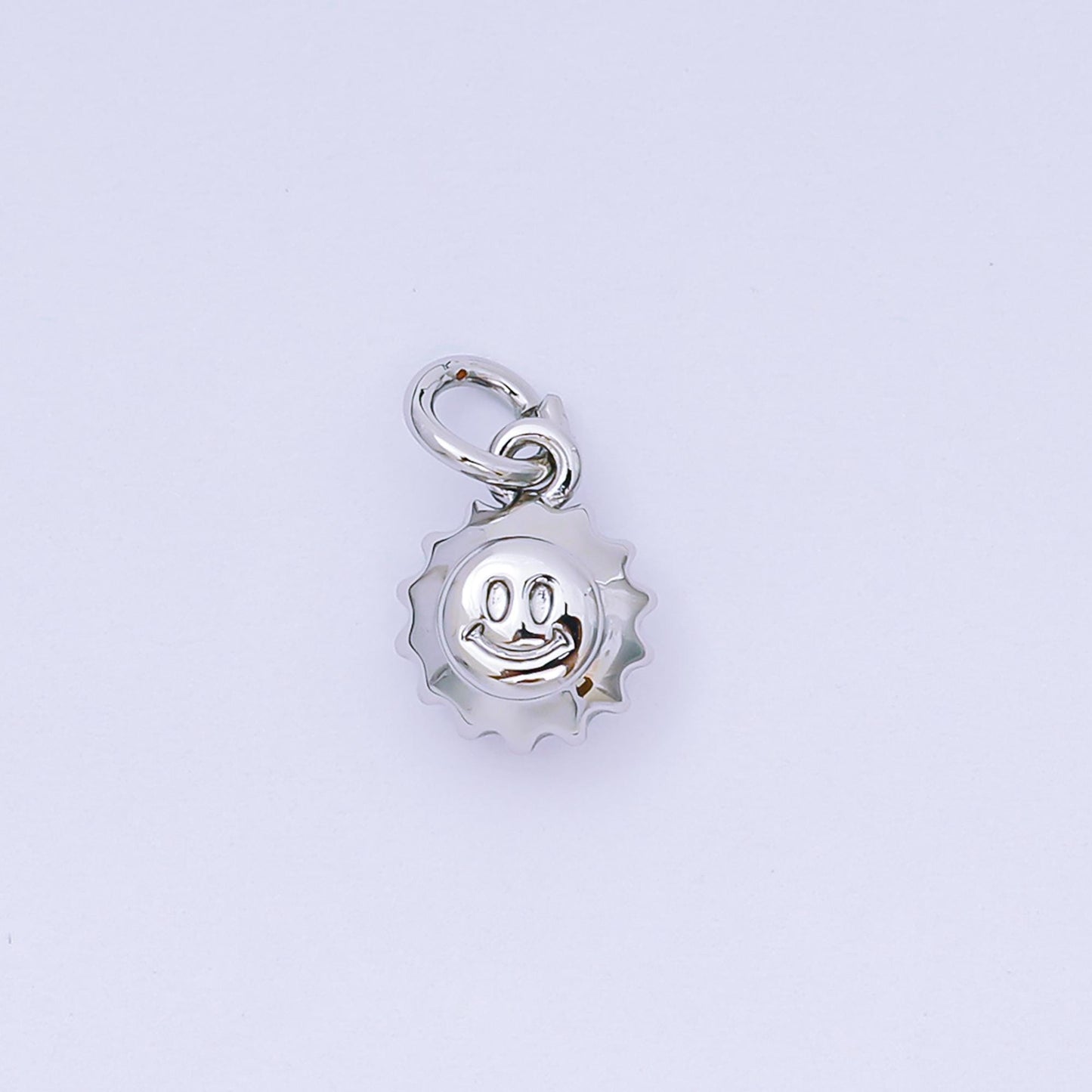 24K Gold Filled 10mm Happy Face Morning Sun Charm in Gold & Silver| AH-666