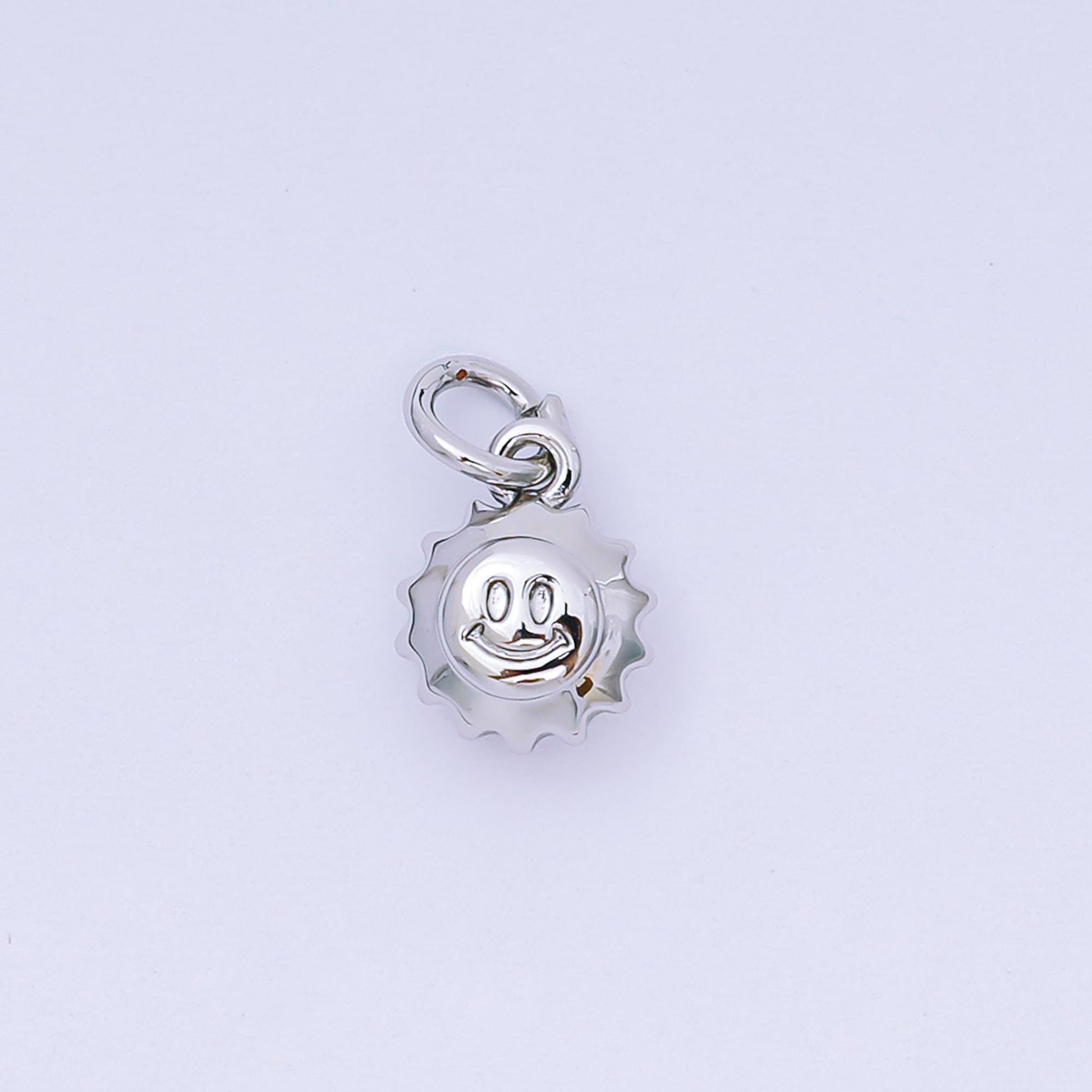 24K Gold Filled 10mm Happy Face Morning Sun Charm in Gold & Silver| AH-666