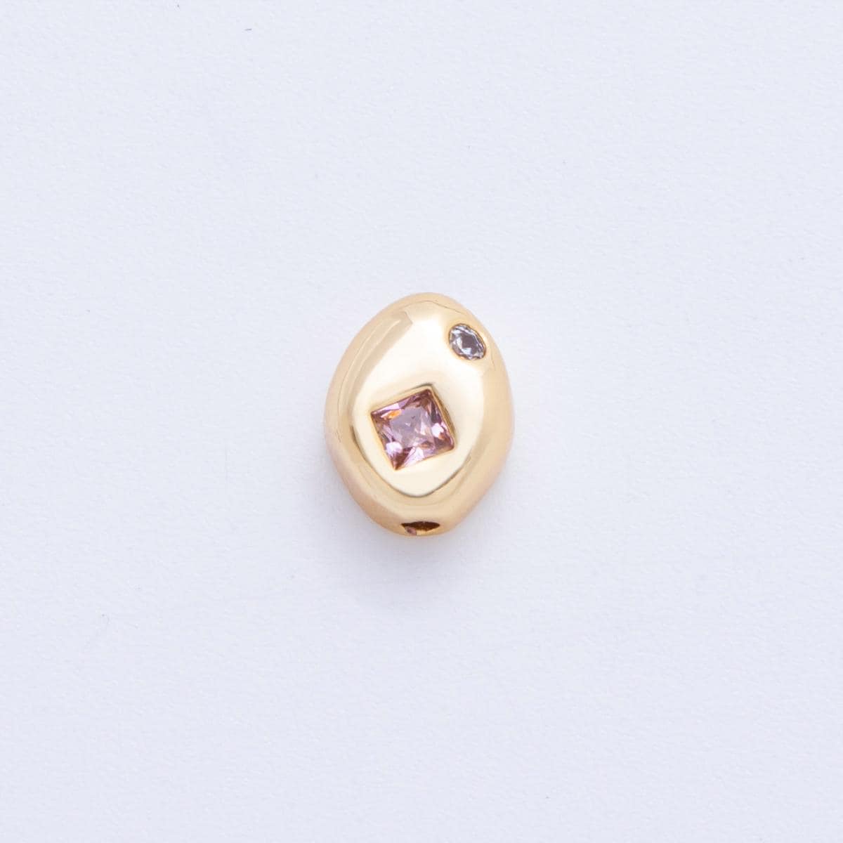 18k Gold Filled Bean Seed Spacer Beads with CZ For Bracelet Necklace Jewelry Making Supplies, DIY Bracelet Necklace Finding AF-1022