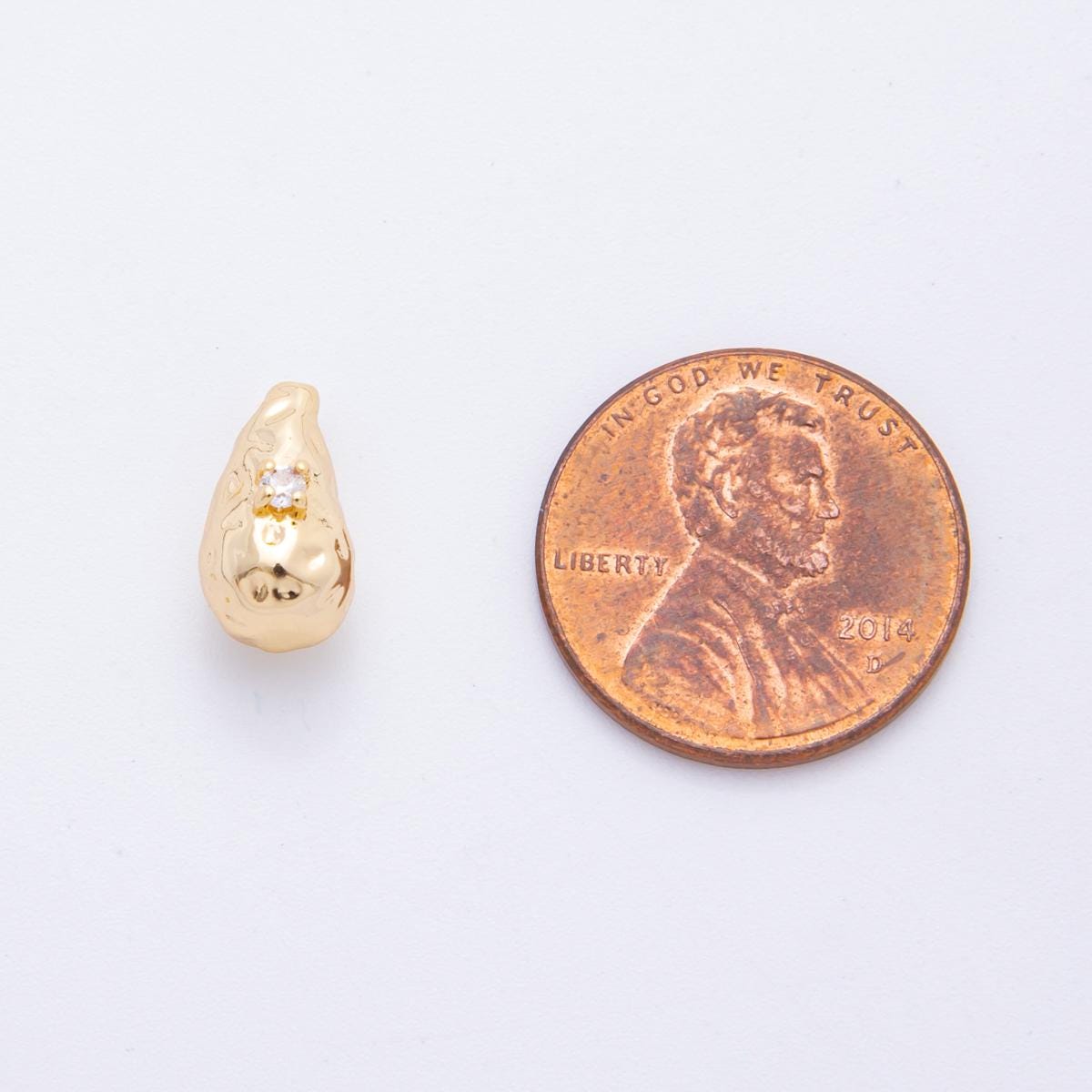 Dainty Molten gold tear drop pendant 18k gold filled teardrop charms simple findings minimalist geometry dangle pendant AF-1025