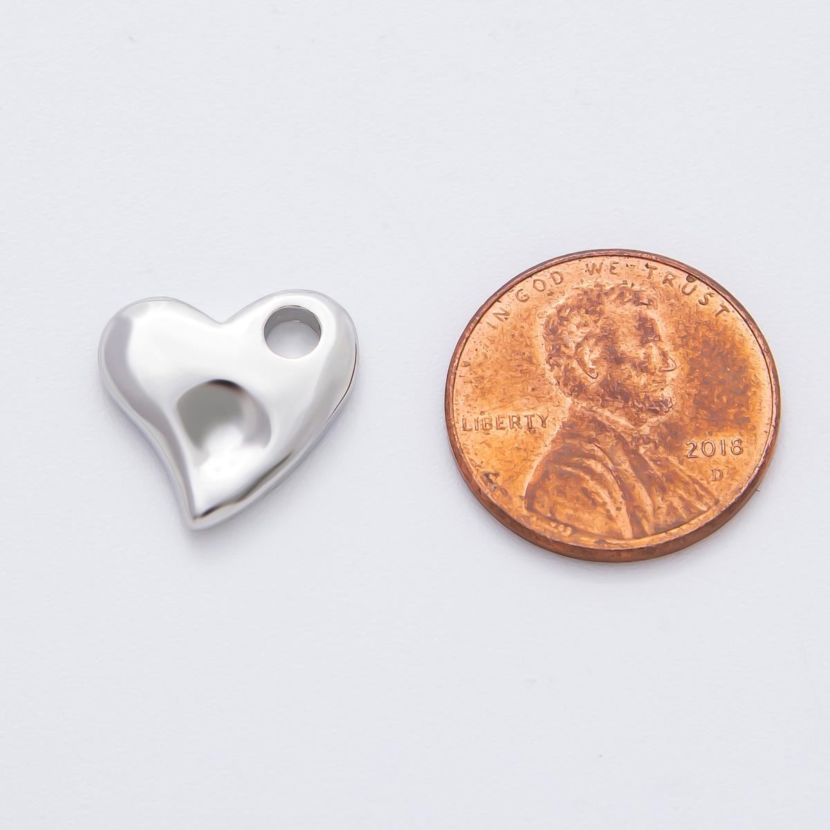 18k gold filled 15.5mm Flat minimalist heart charm for Necklace Keychain Supply | Z-A1523