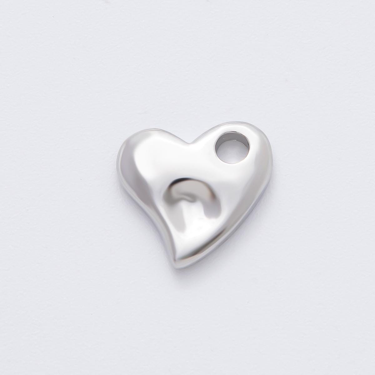 18k gold filled 15.5mm Flat minimalist heart charm for Necklace Keychain Supply | Z-A1523