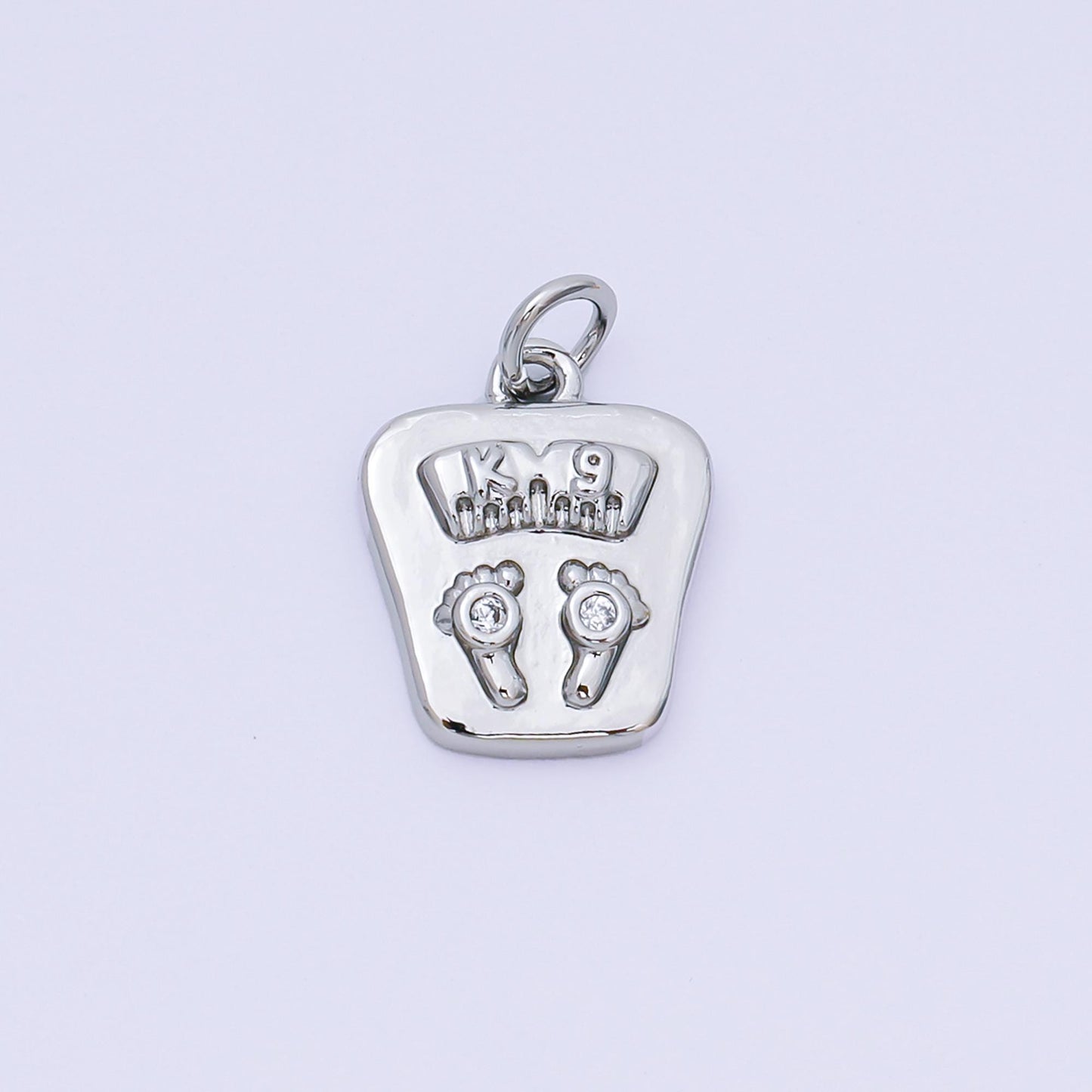 24K Gold Filled 15mm Micro Paved CZ Body Scale Charm in Gold & Silver | AH-668