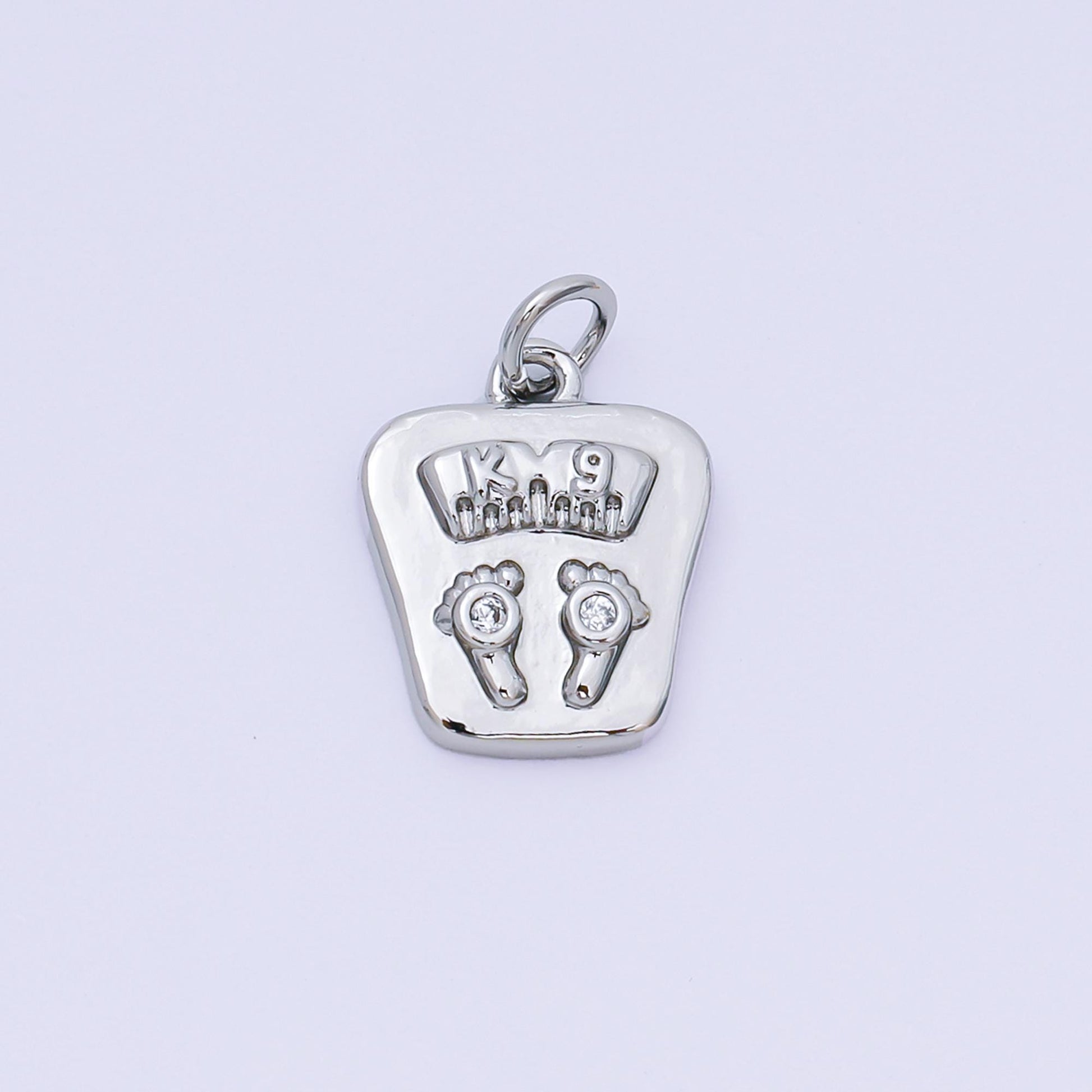 24K Gold Filled 15mm Micro Paved CZ Body Scale Charm in Gold & Silver | AH-668