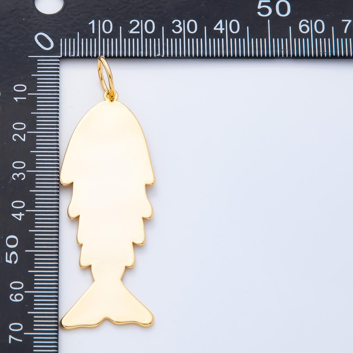 Gold Fish Pendant for Cord Necklace Fish Charm Under the Sea Ocean Life 18k Gold Filled Jewelry Supply N-1404