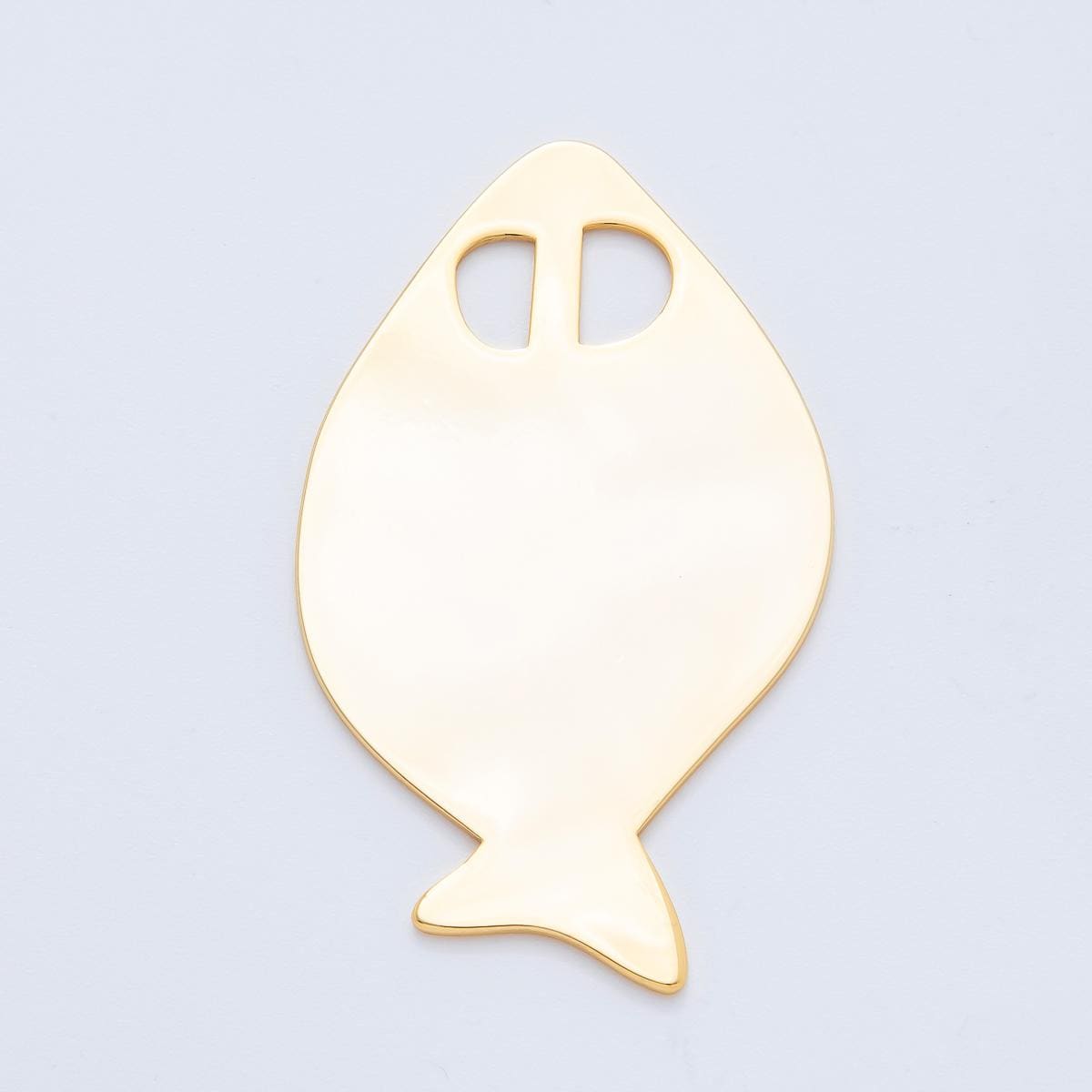 Large Gold Fish Pendant for Cord Necklace Fish Charm Under the Sea Ocean Life 18k Gold Filled Jewelry Supply Z-1252