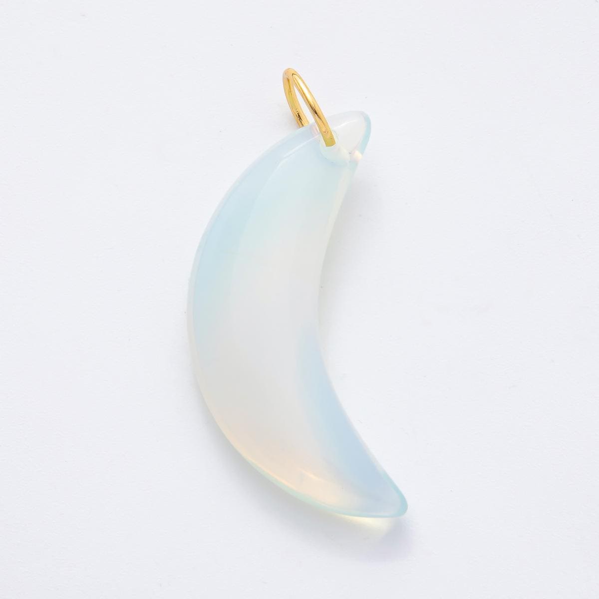 Crescent Moon Gemstone Pendant Natural Stone Celestial Charm for Jewelry Making Supply 18k Gold Filled Charm Cord Scarf Necklace N-412