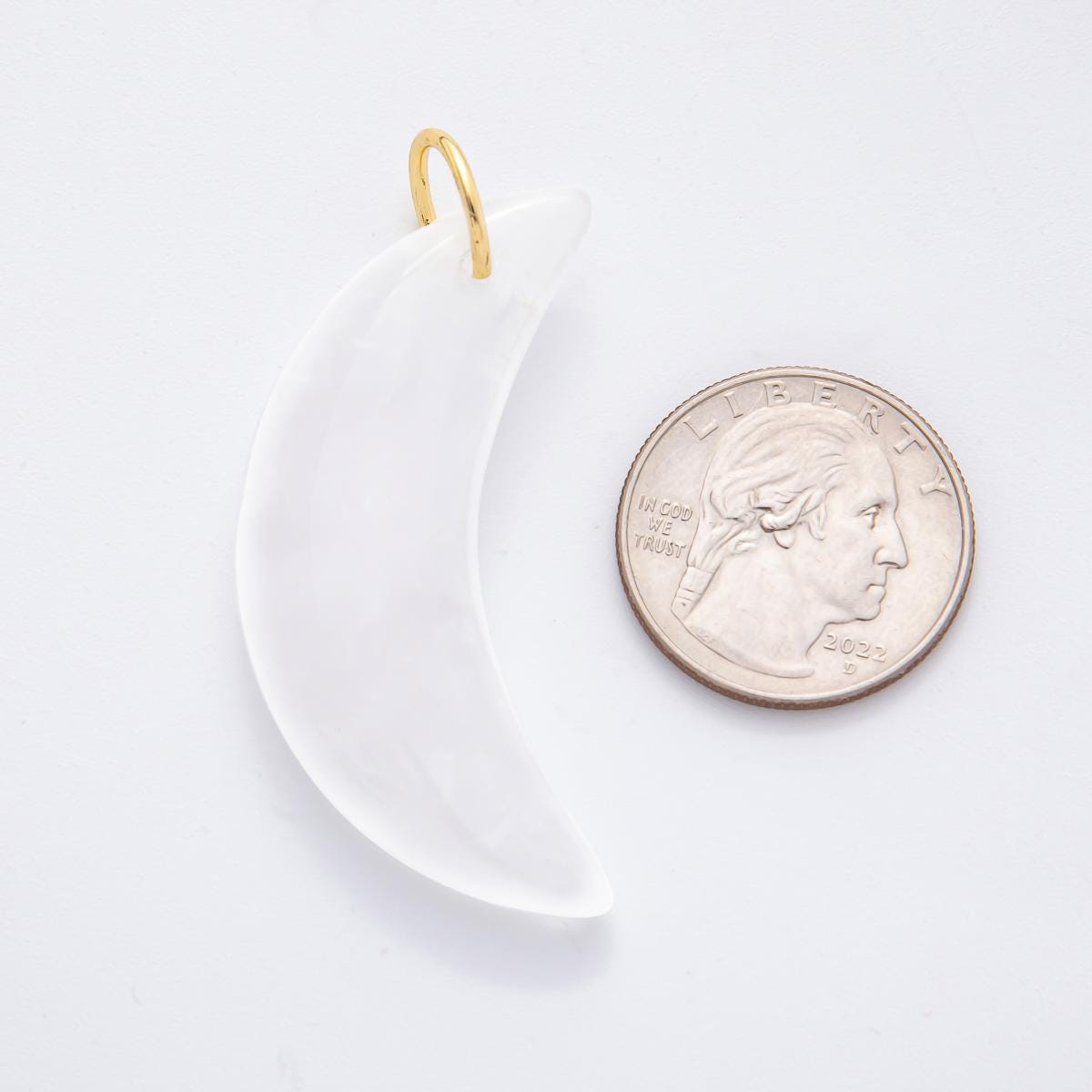 Crescent Moon Gemstone Pendant Natural Stone Celestial Charm for Jewelry Making Supply 18k Gold Filled Charm Cord Scarf Necklace N-412