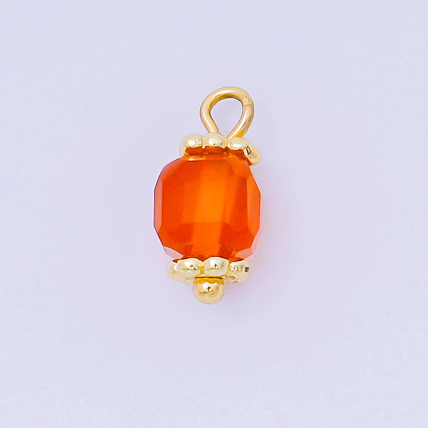 Faceted Gemstone Bead Charms Teal Purple Crystal Pendants 24K Gold Filled Finding DIY Jewelry Making Supplies for Earrings Bracelet AH661