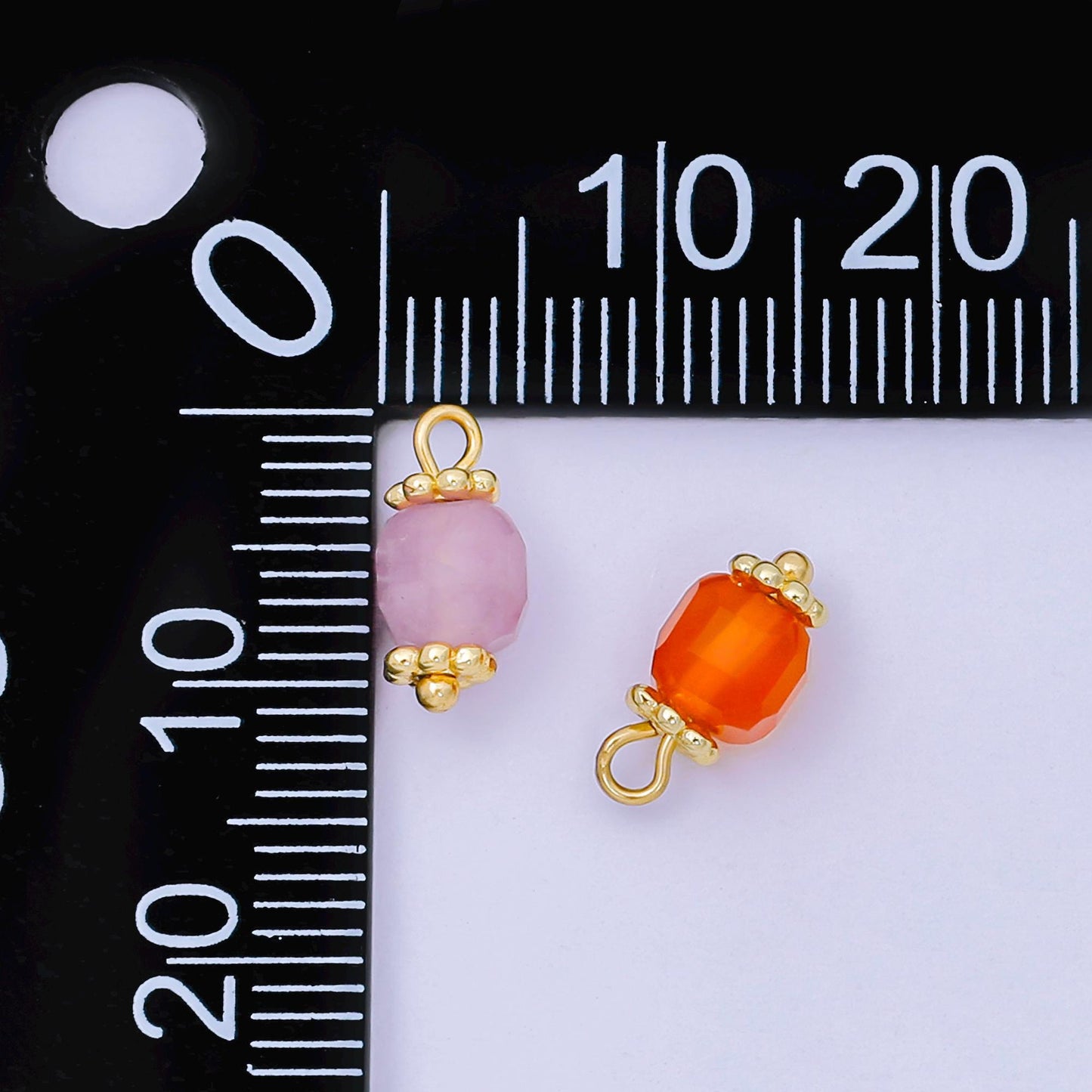 Faceted Gemstone Bead Charms Teal Purple Crystal Pendants 24K Gold Filled Finding DIY Jewelry Making Supplies for Earrings Bracelet AH661