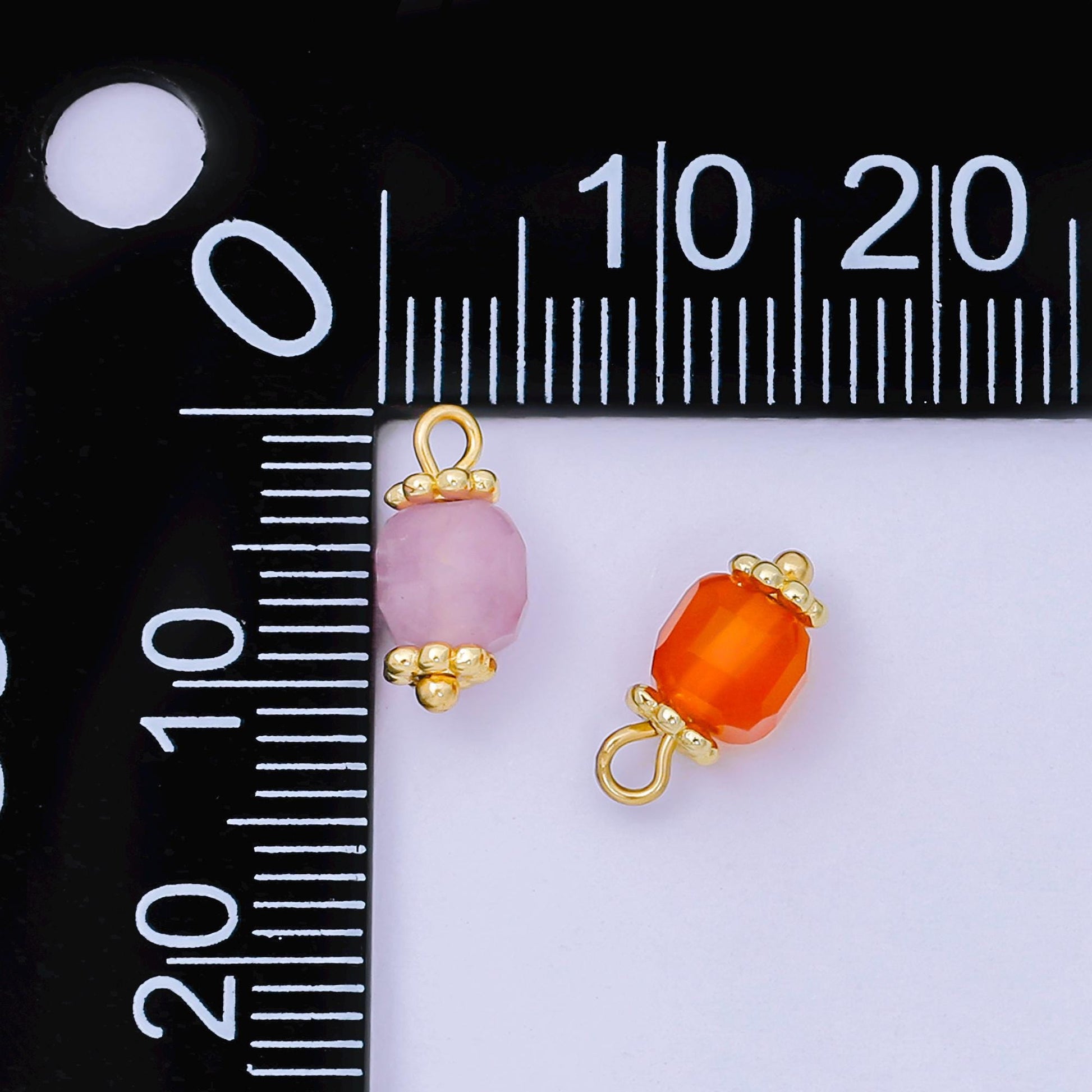 Faceted Gemstone Bead Charms Teal Purple Crystal Pendants 24K Gold Filled Finding DIY Jewelry Making Supplies for Earrings Bracelet AH661