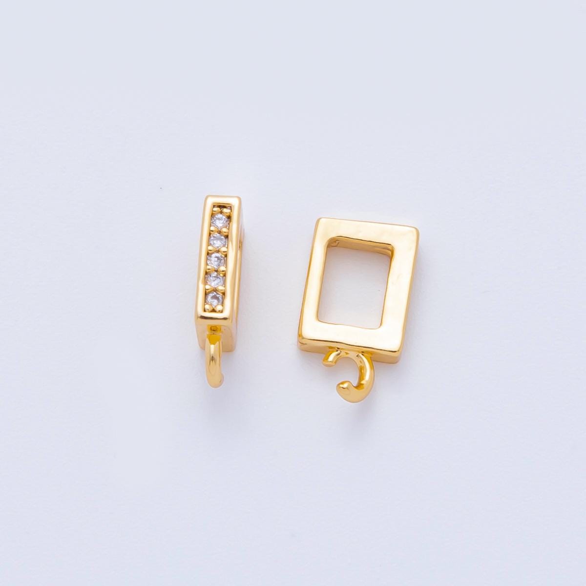 18k gold filled 11mm Square Charm Holder for Beaded Necklace Bracelet Supply minimalist jewelry findings Z-1248