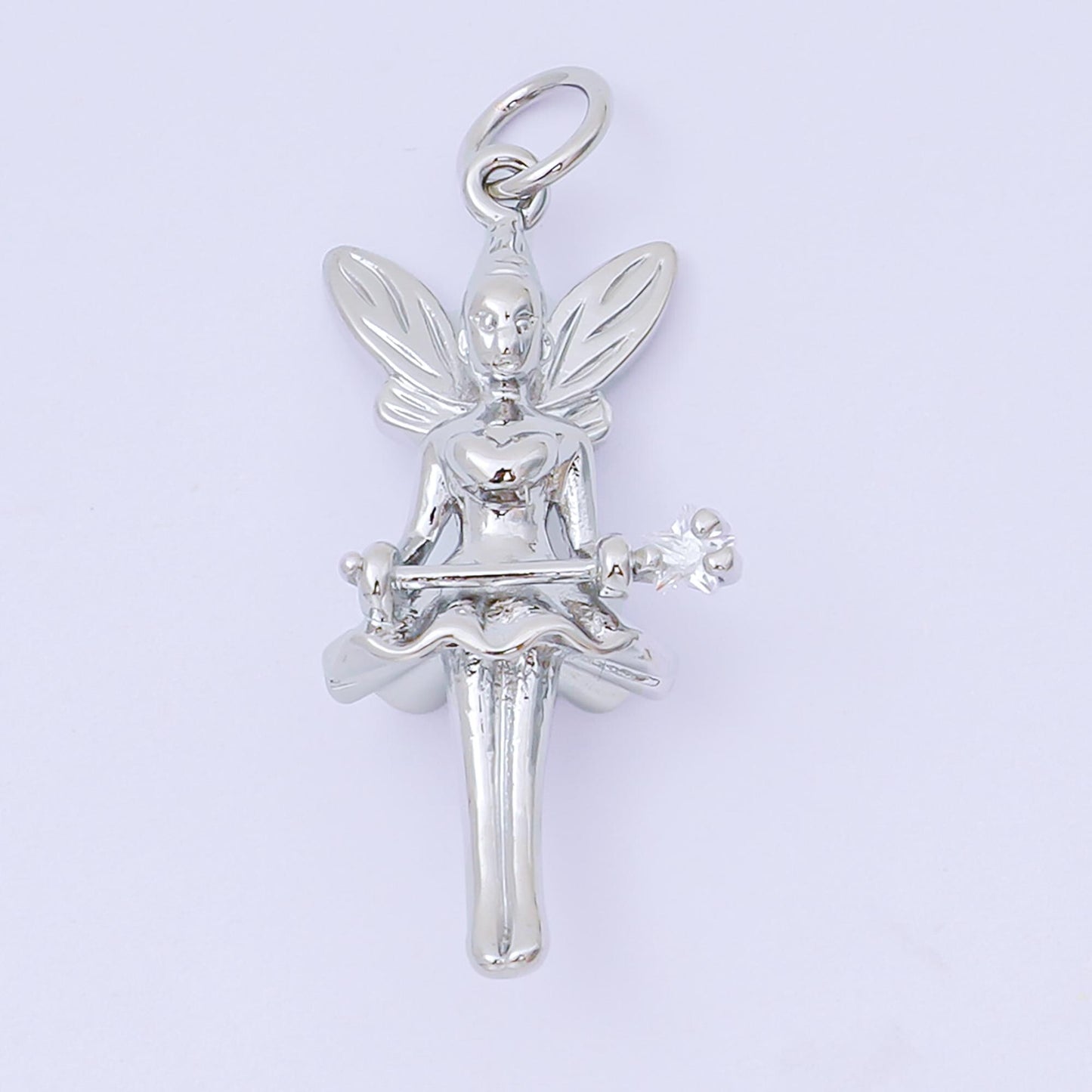 Dainty Gold fairy pendant art nouveau pixie gold charms whimsical faerie fairie fantasy wholesale jewelry supply AC-1582