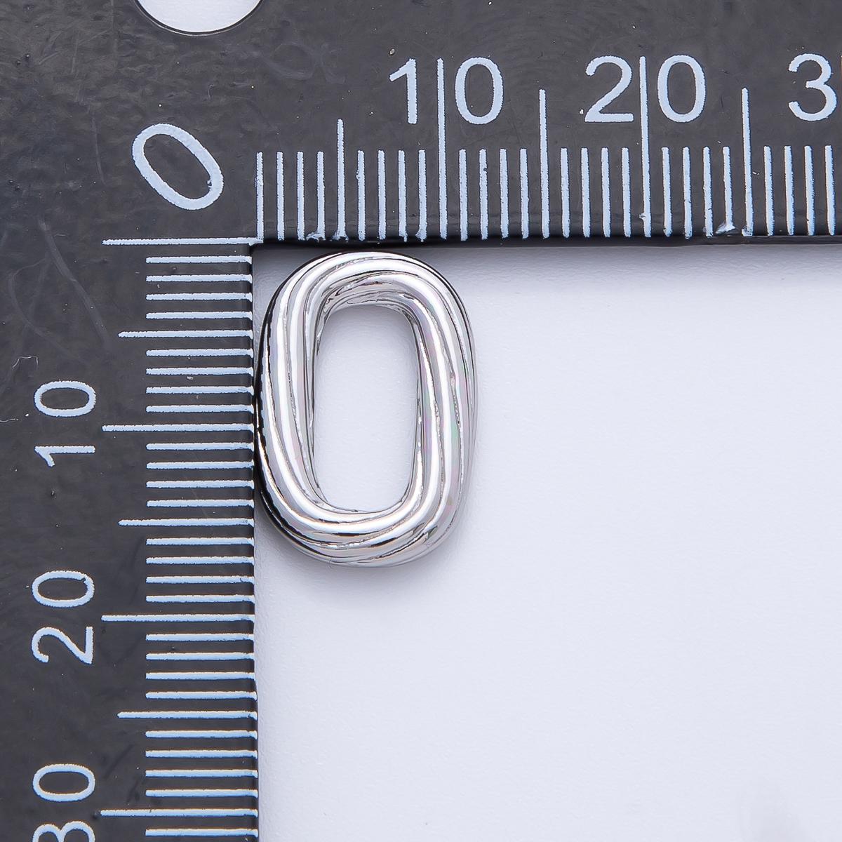 Dainty Rope Oval Oblong charm 18k gold filled Oval link connector | Z-1412