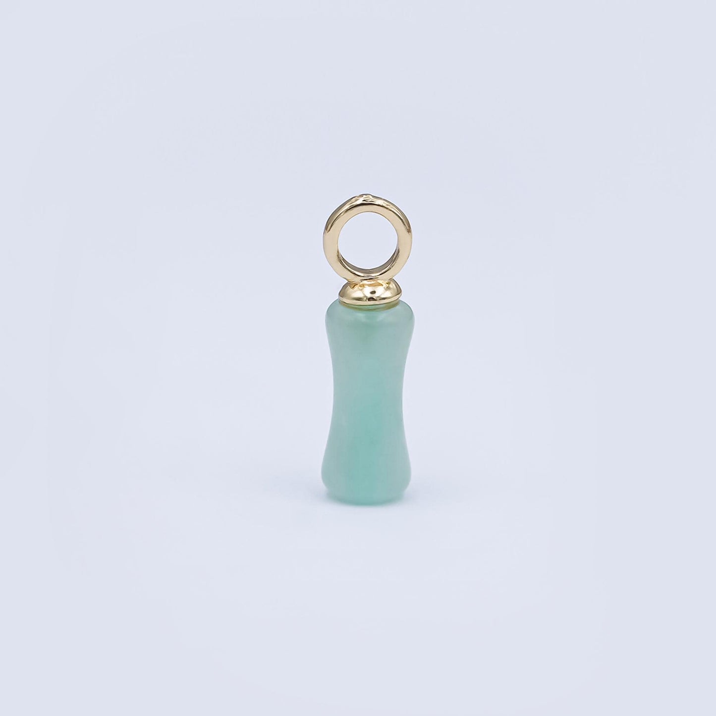 24K Gold Filled 18mm Natural Gemstone Pill Drop Charm in Carnelian, Amethyst, & Quartz | D-032 D-042 D-048