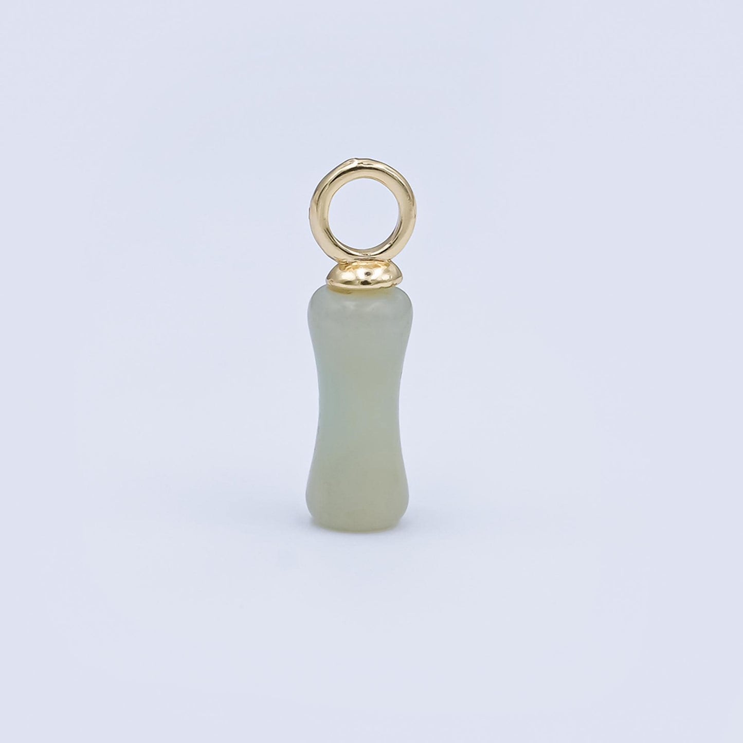 24K Gold Filled 18mm Natural Gemstone Pill Drop Charm in Carnelian, Amethyst, & Quartz | D-032 D-042 D-048