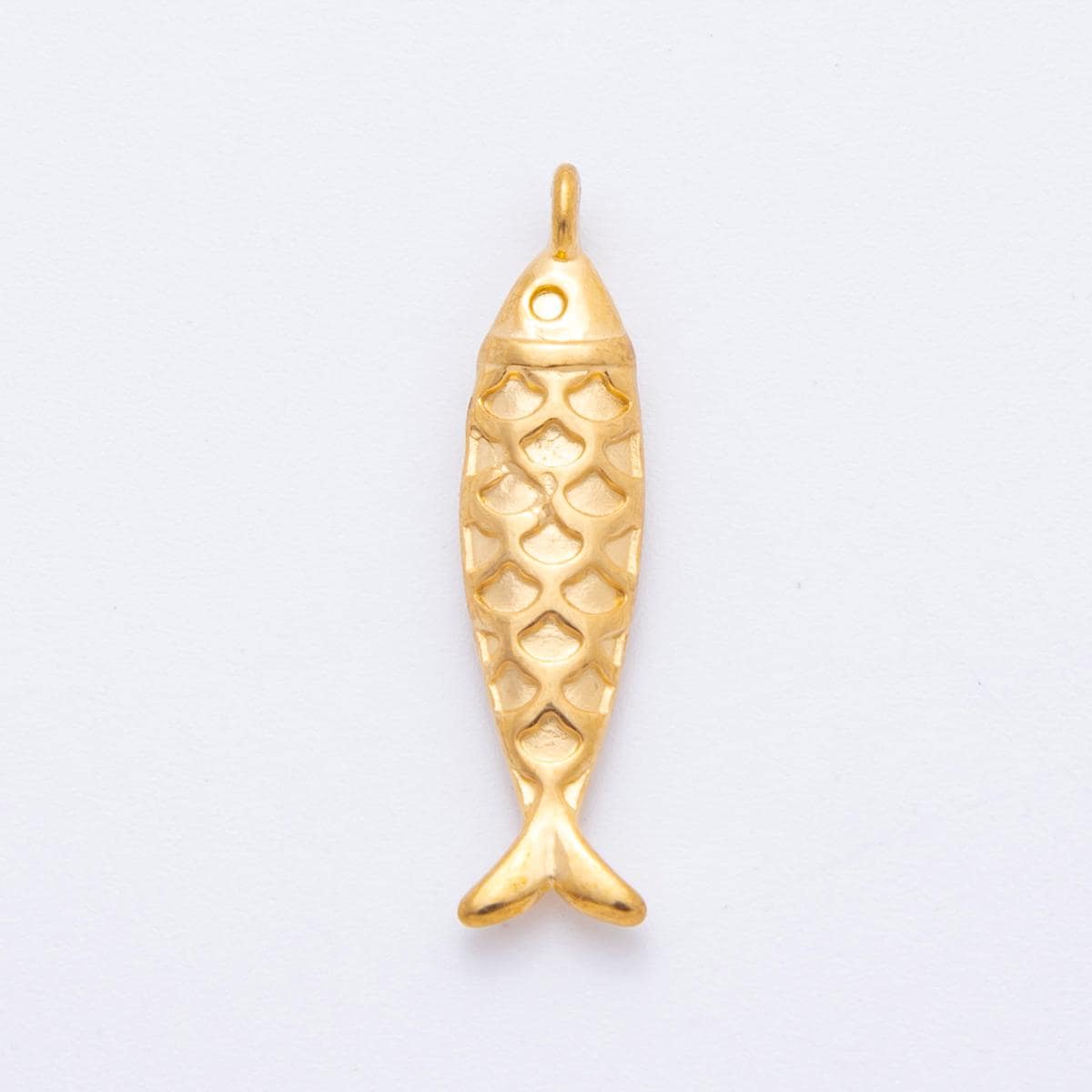 Dainty PVD Gold Stainless Steel Fish Pendant Gold Fish Charm Bracelet Necklace for DIY Jewelry Making Supply Tarnish Free J-587