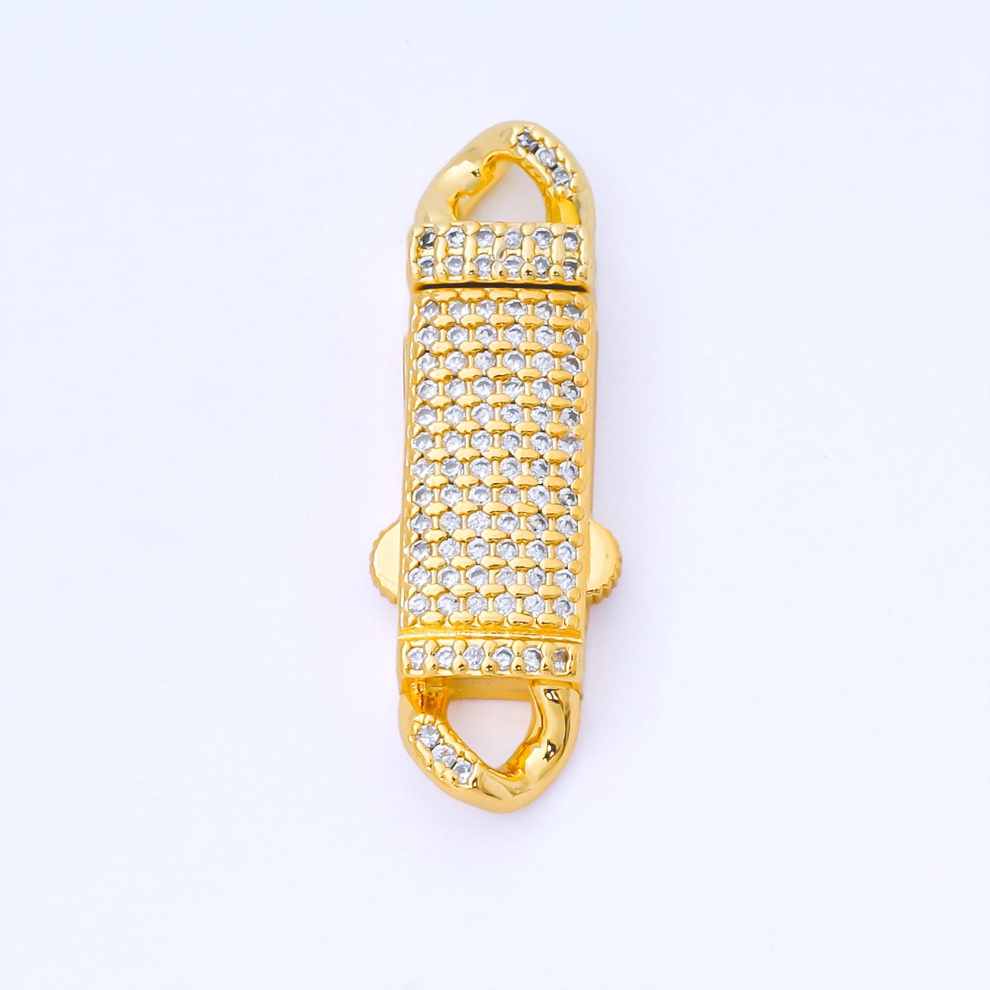 Long Gold full pave cz box buckle clasp for bracelet making Z-1330