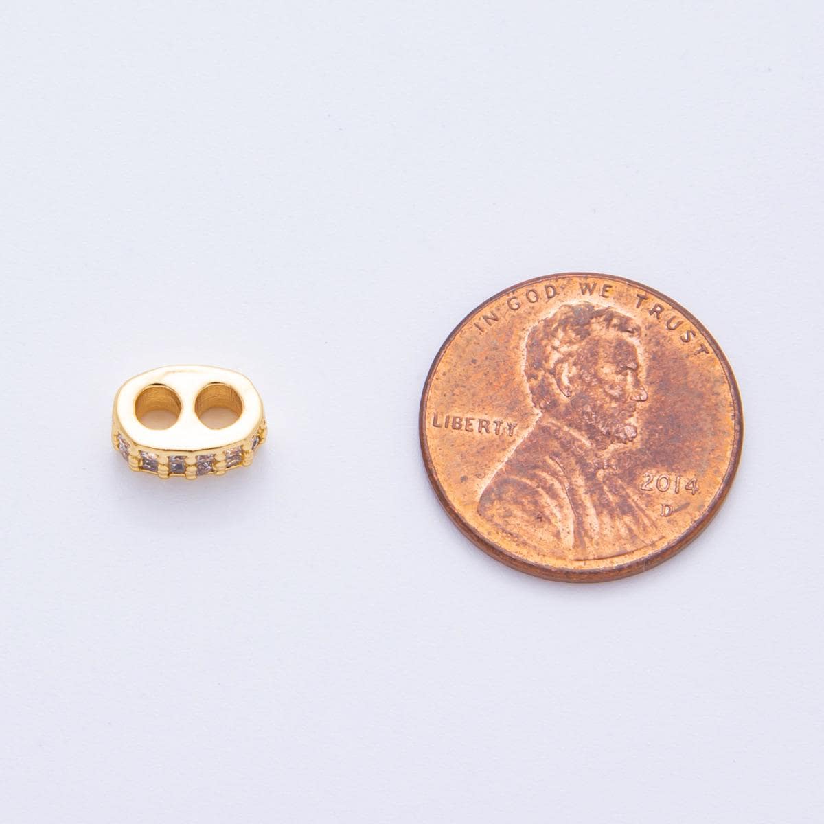 Adjustable Cord Necklace Stopper Beads for Jewelry Making 2-Hole Slider Beads for Necklace 18k Gold Filled Spacer Beads Supplies AF-A1031