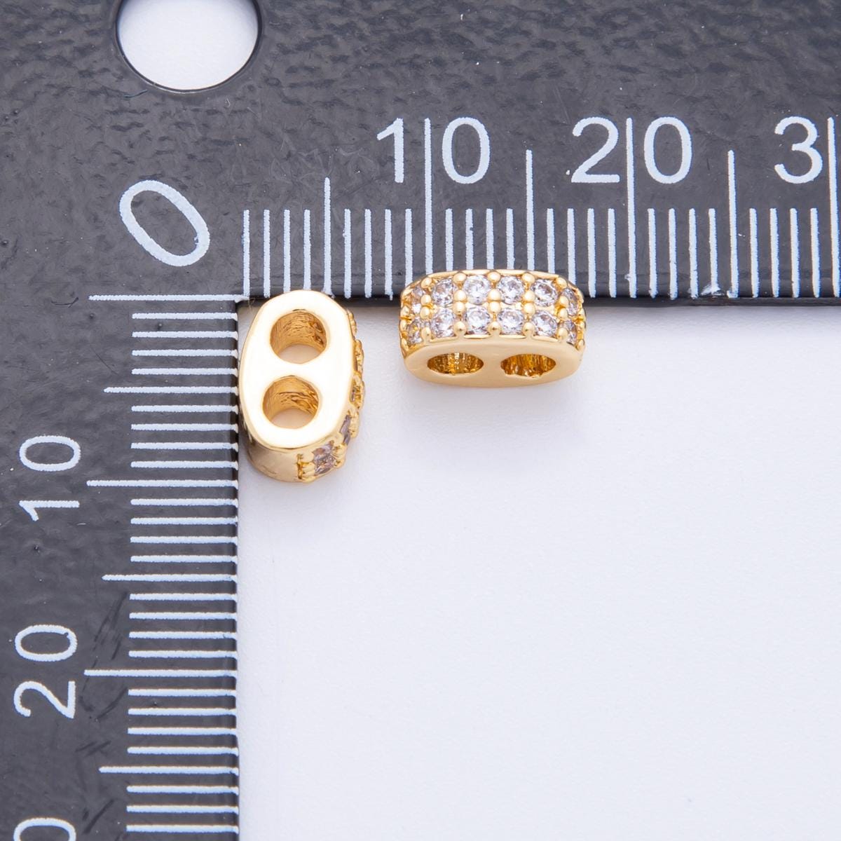 Adjustable Cord Necklace Stopper Beads for Jewelry Making 2-Hole Slider Beads for Necklace 18k Gold Filled Spacer Beads Supplies AF-A1031