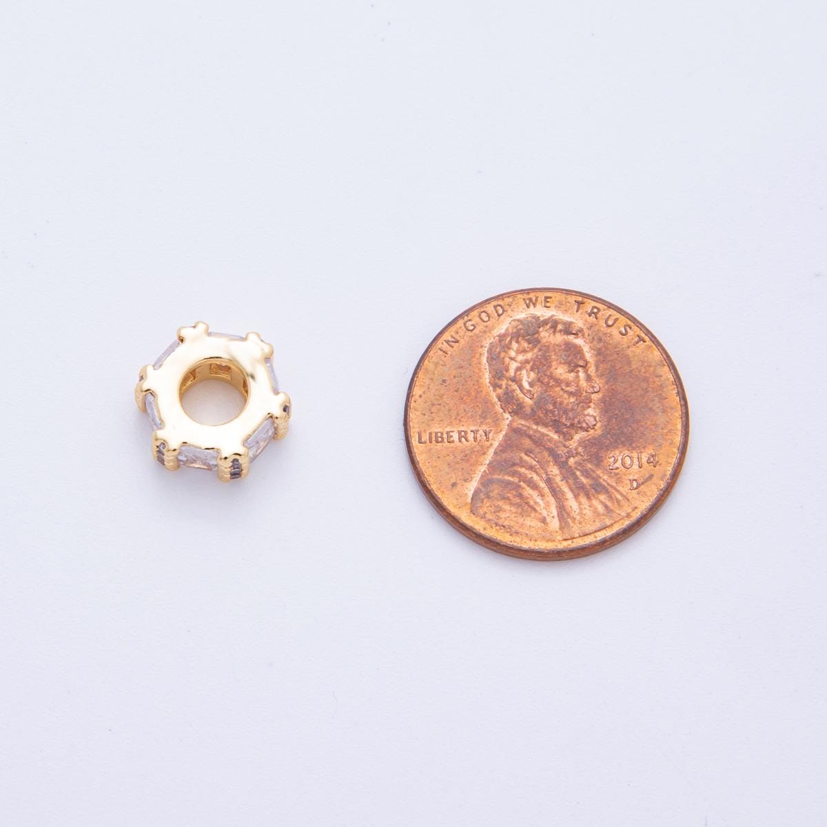 Gold Octagon Beads Charms 24K Gold Filled Geometric spacer beads Bracelet Necklace for DIY Jewelry Making Supply 10mm AF-1036