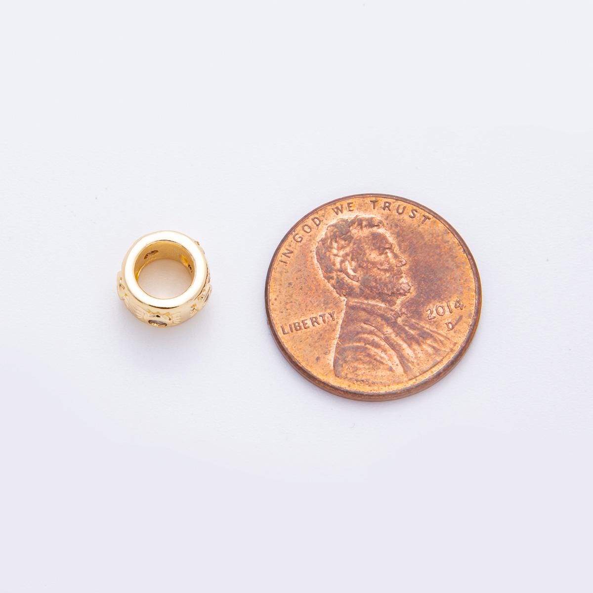 Gold Donut Beads Charms 24K Gold Filled Sun spacer beads Bracelet Necklace for DIY Jewelry Making Supply 8mm AF-1037
