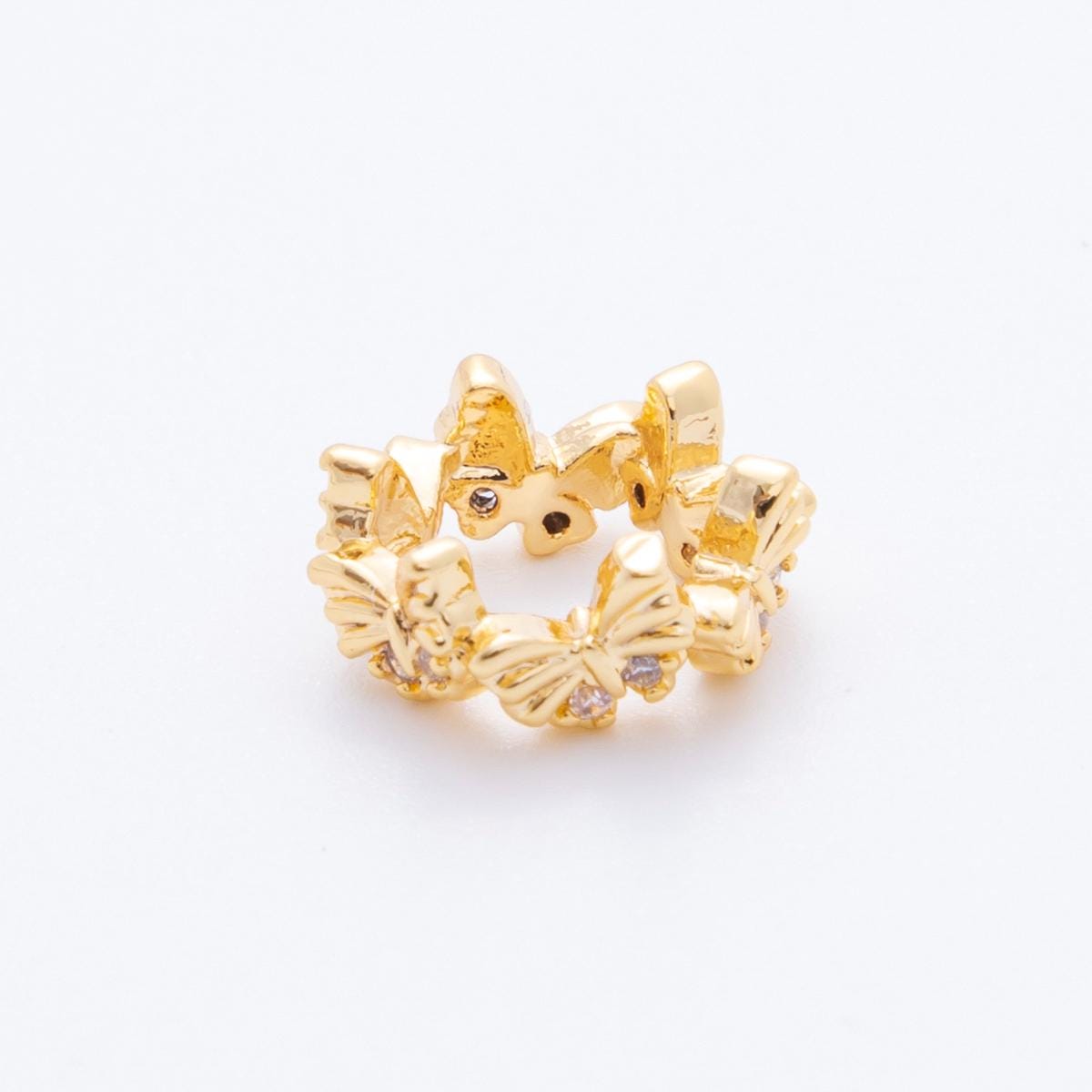 Mini Gold Butterfly Bead Spacer 24k gold filled bead spacer in gold AF-1039