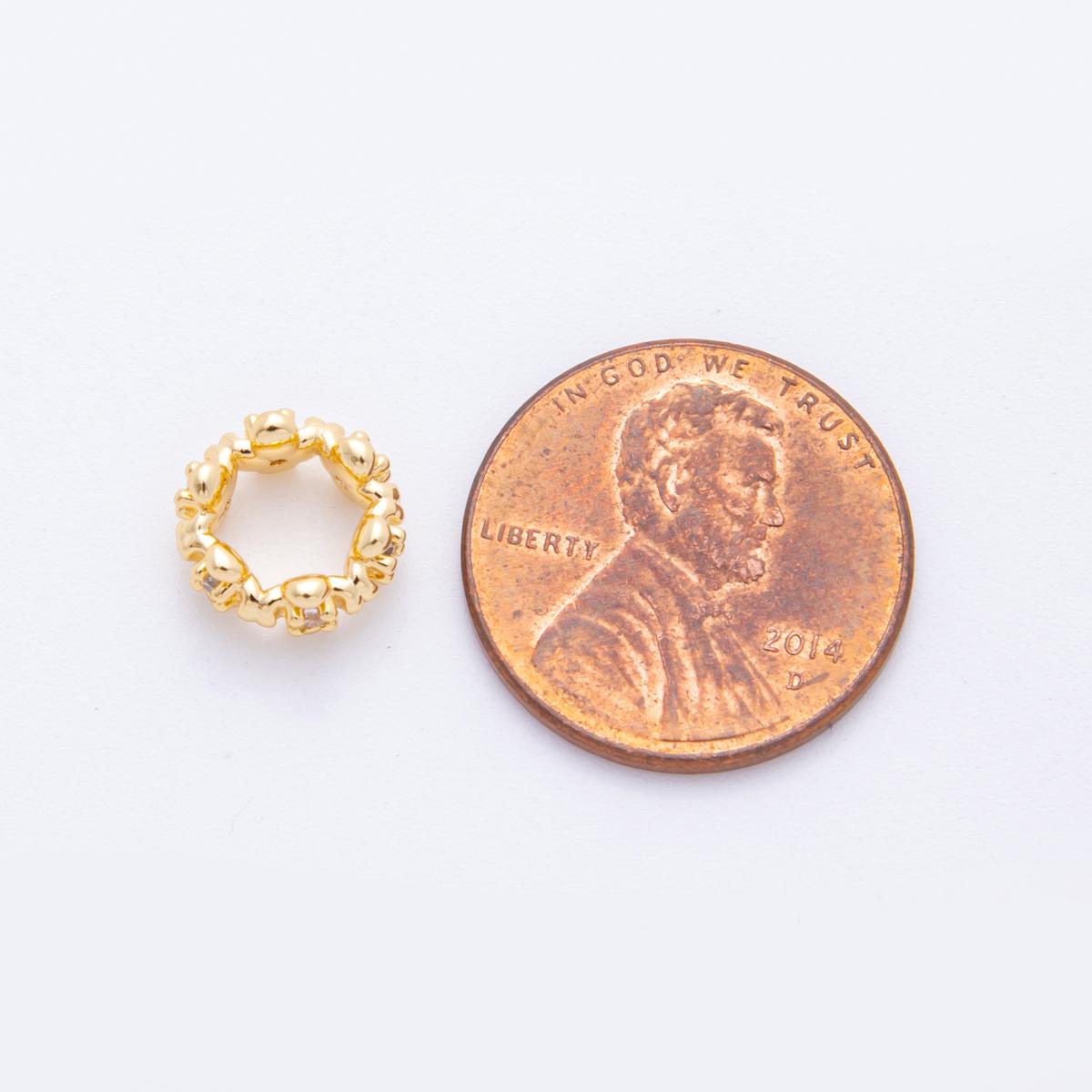 Mini Gold Cross Bead Spacer 24k gold filled bead spacer in gold AF-1040