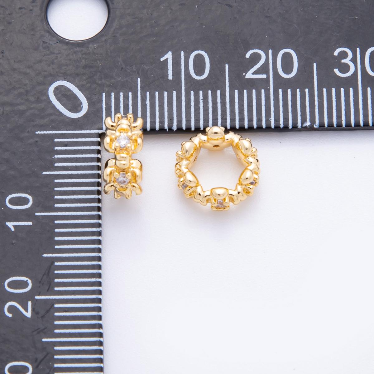 Mini Gold Cross Bead Spacer 24k gold filled bead spacer in gold AF-1040