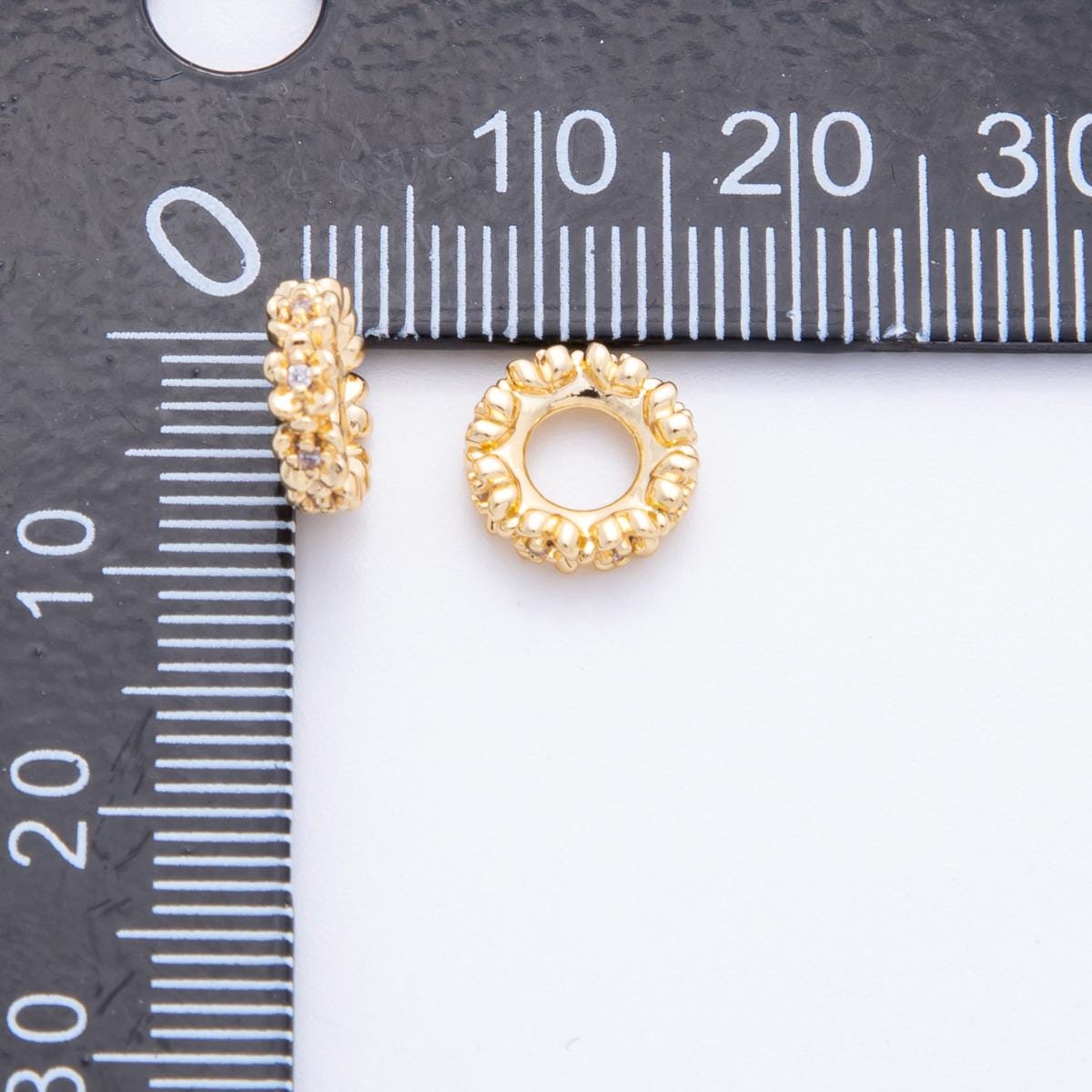 Pave Mini Gold Flower Bead Spacer 24k gold filled bead spacer in gold AF-1042
