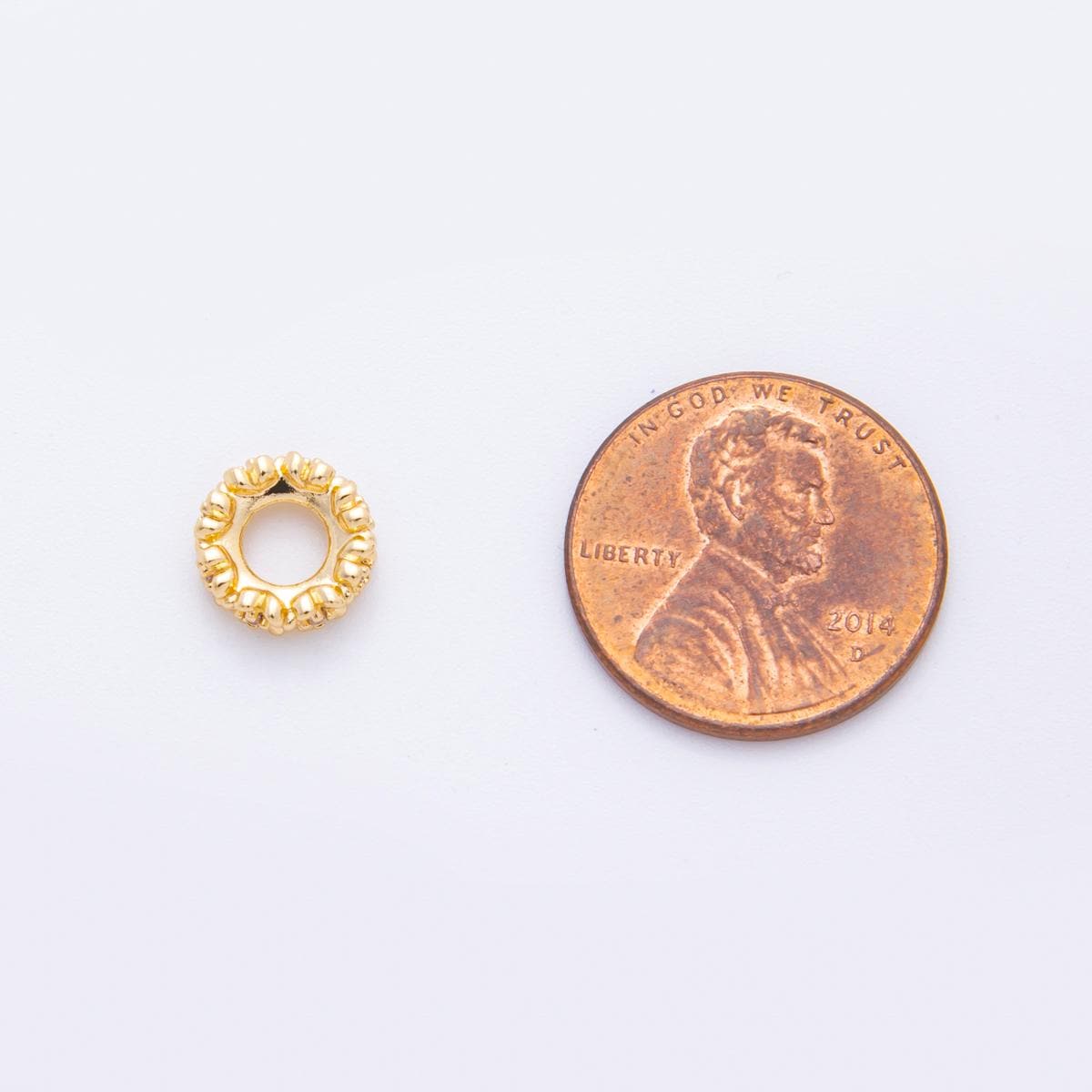 Pave Mini Gold Flower Bead Spacer 24k gold filled bead spacer in gold AF-1042