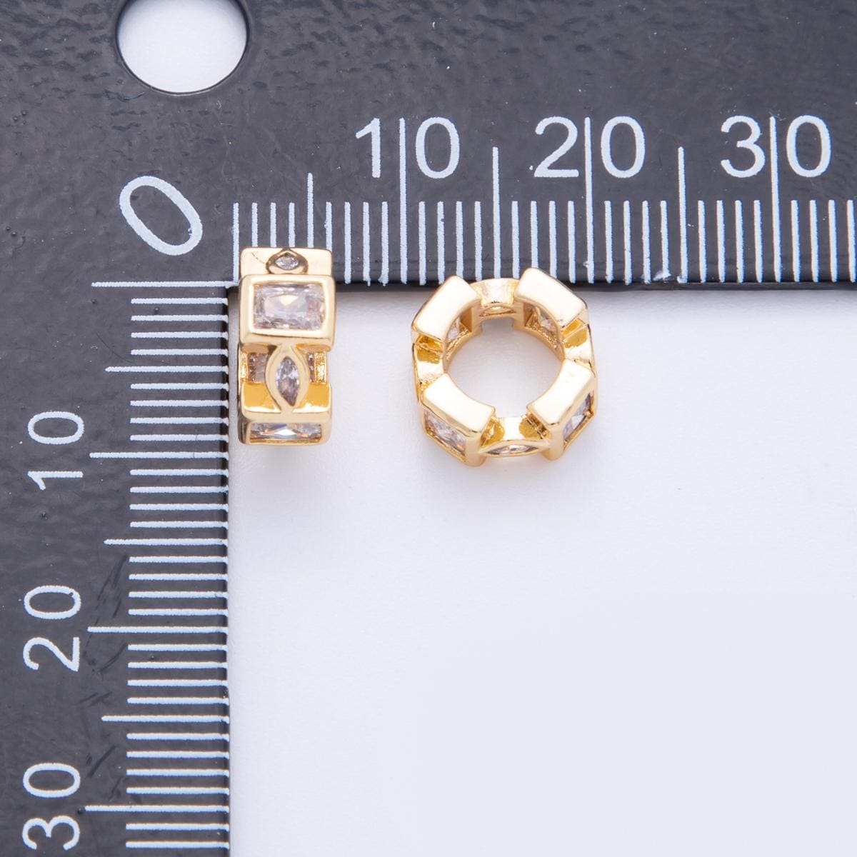 Mix Shape Pave Mini Gold Geometric Bead Spacer 24k gold filled bead spacer in gold AF-1043