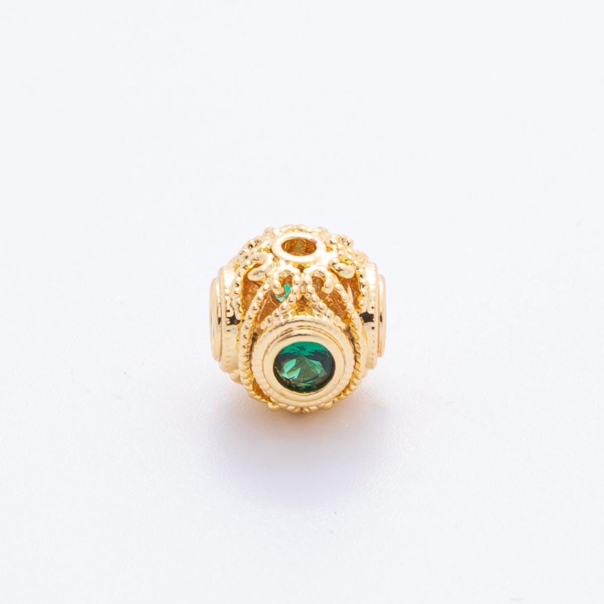 18k gold filled 9.5mm Colorful cz Round Ball bead Spacer | AF-1038