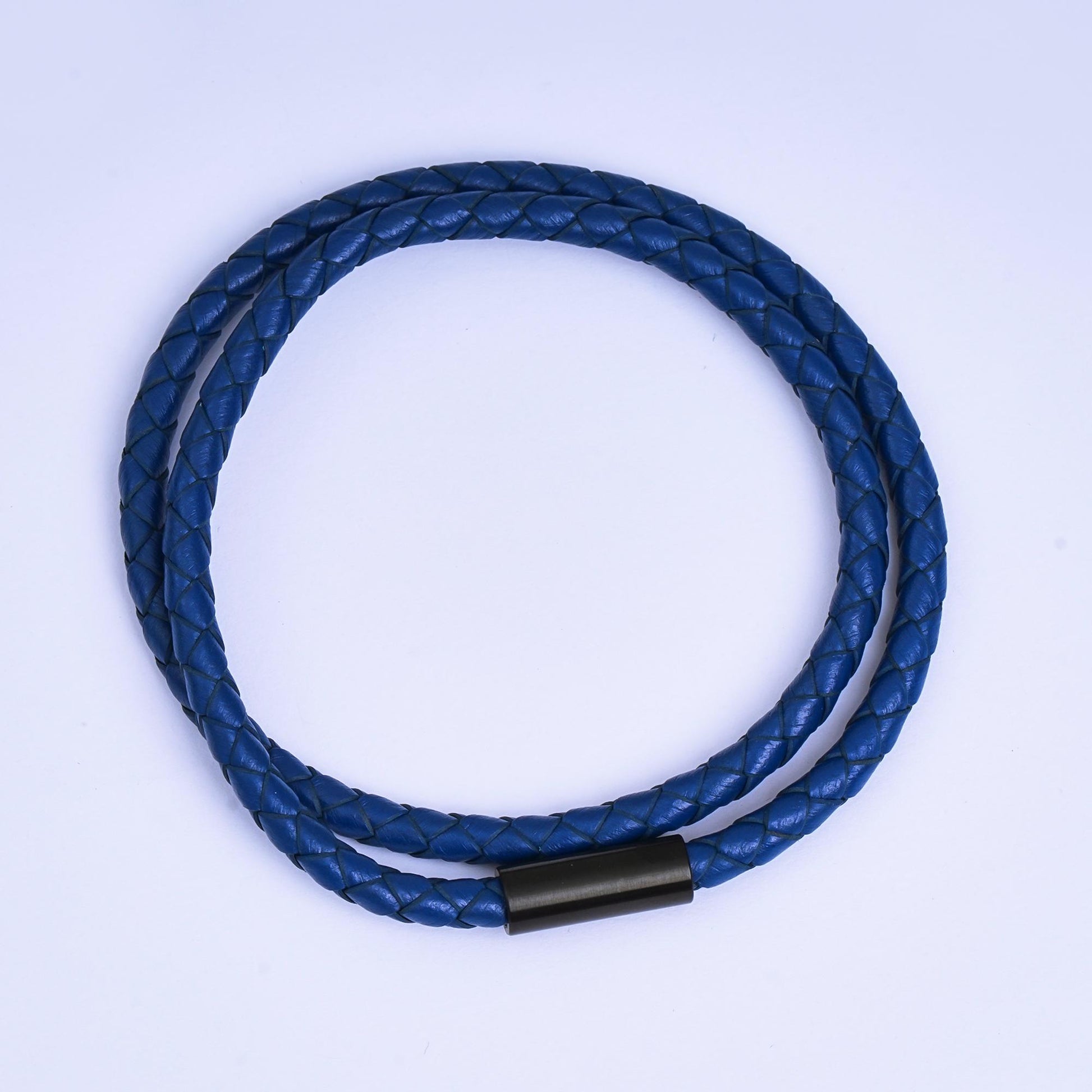 4mm For Men Brown Black Orange Blue Braided Leather Rope Cord Bracelet Black Push Clasp 7.5 inch , 8.5 inch Bracelet for Christmas Gift