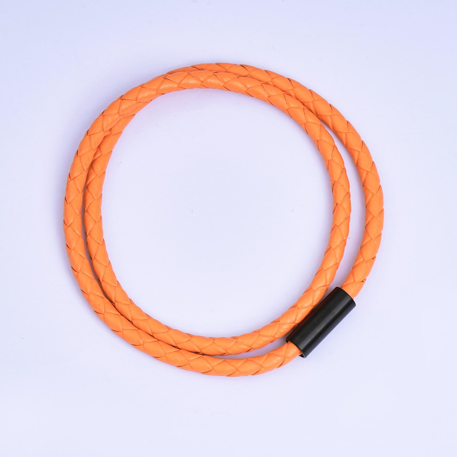 4mm For Men Brown Black Orange Blue Braided Leather Rope Cord Bracelet Black Push Clasp 7.5 inch , 8.5 inch Bracelet for Christmas Gift
