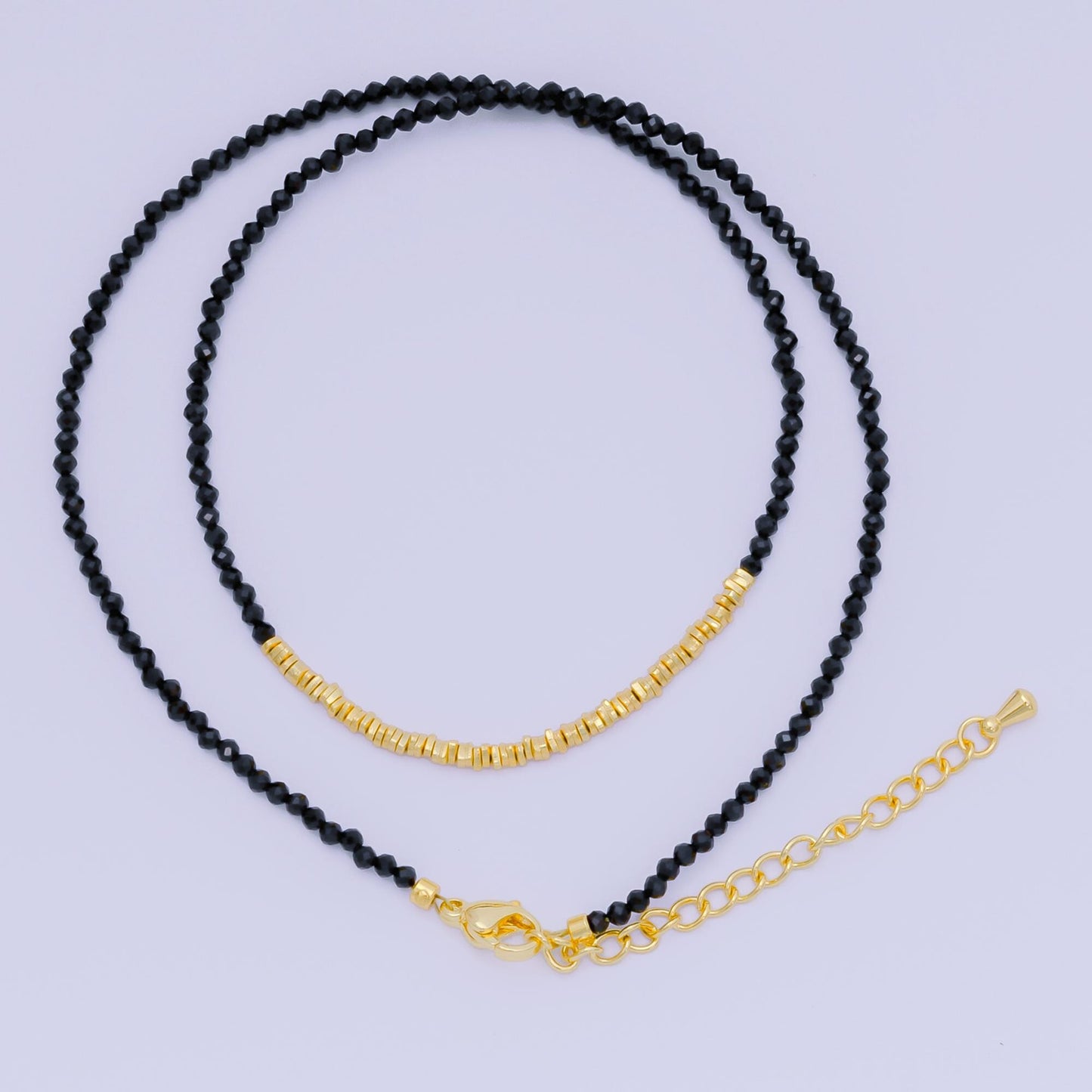 24K Gold Filled Colorful Gemstone Bead Necklace 16.92 Inch with Extender | WA-3626 - WA-3643