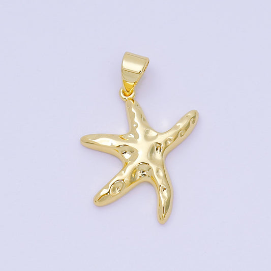 Star fish 24k gold Filled Pendant sea star Hammered charm Under the Sea animal pendant, diy jewelry AA-1599