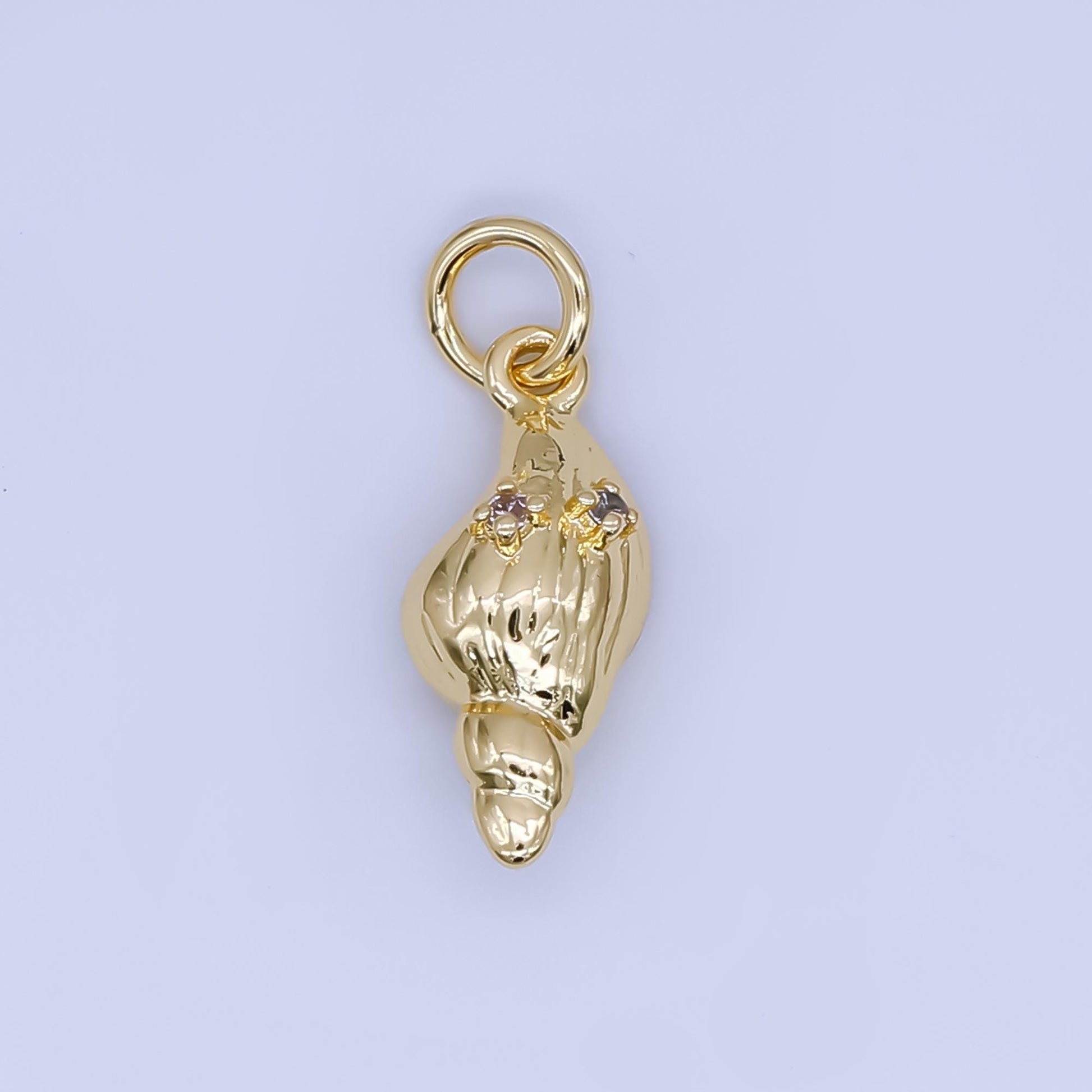 Mini Gold Clam Shell Charm Silver Beach Charm AC1612