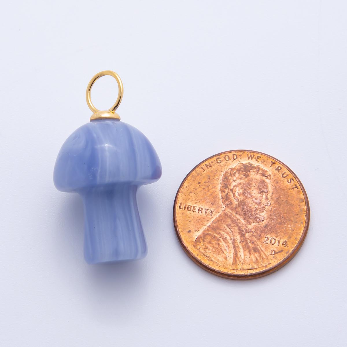 Dainty Gemstone mushroom charm small unique magic mushroom pendant jewelry gift idea for bracelet necklace earring component jewelry E254