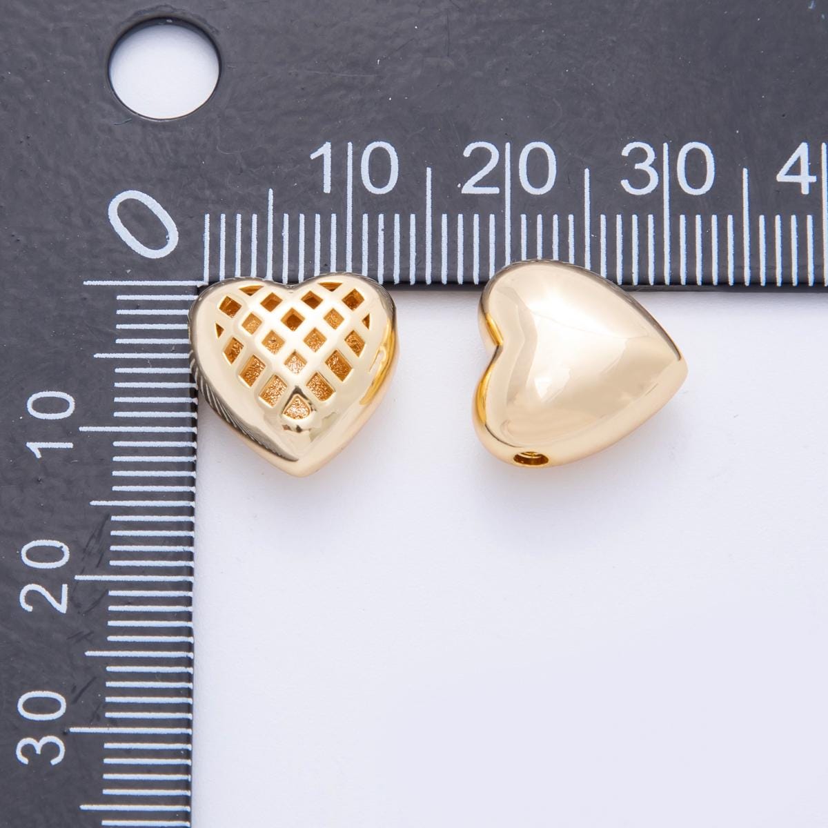 24K Gold Filled Pebble Bean Charm Slider Spacer Charm for Cord Necklace Making AF-A1048
