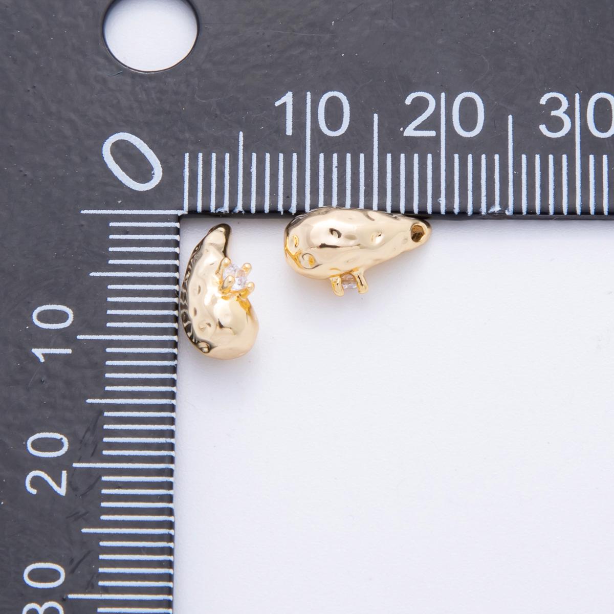 Dainty Molten gold tear drop pendant 18k gold filled teardrop charms simple findings minimalist geometry dangle pendant AF-1055