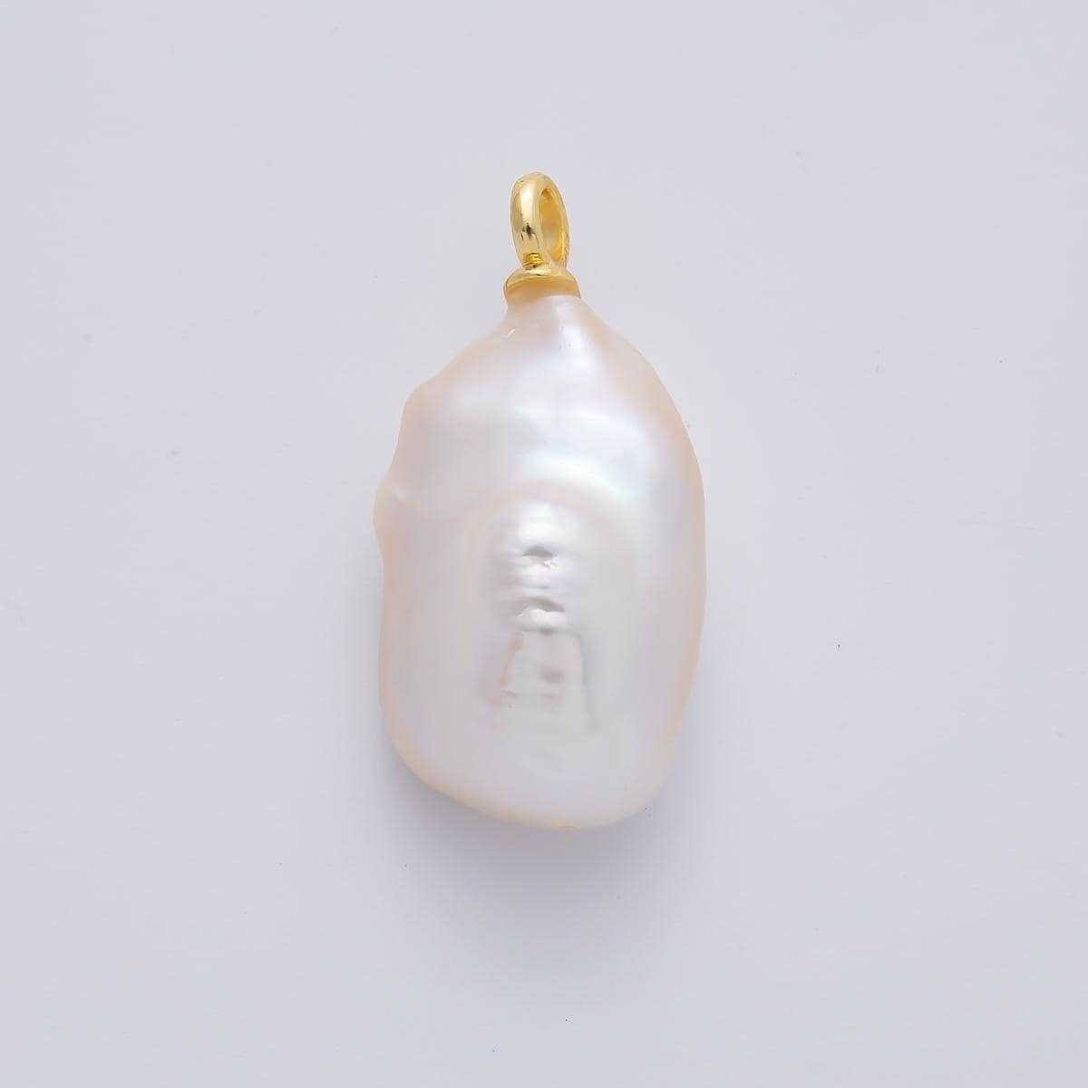 Freshwater Rectangle Baroque pearl charm gold 34.3x15.3mm white pearls for necklace bracelet earring wedding jewelry making minimalist AF637