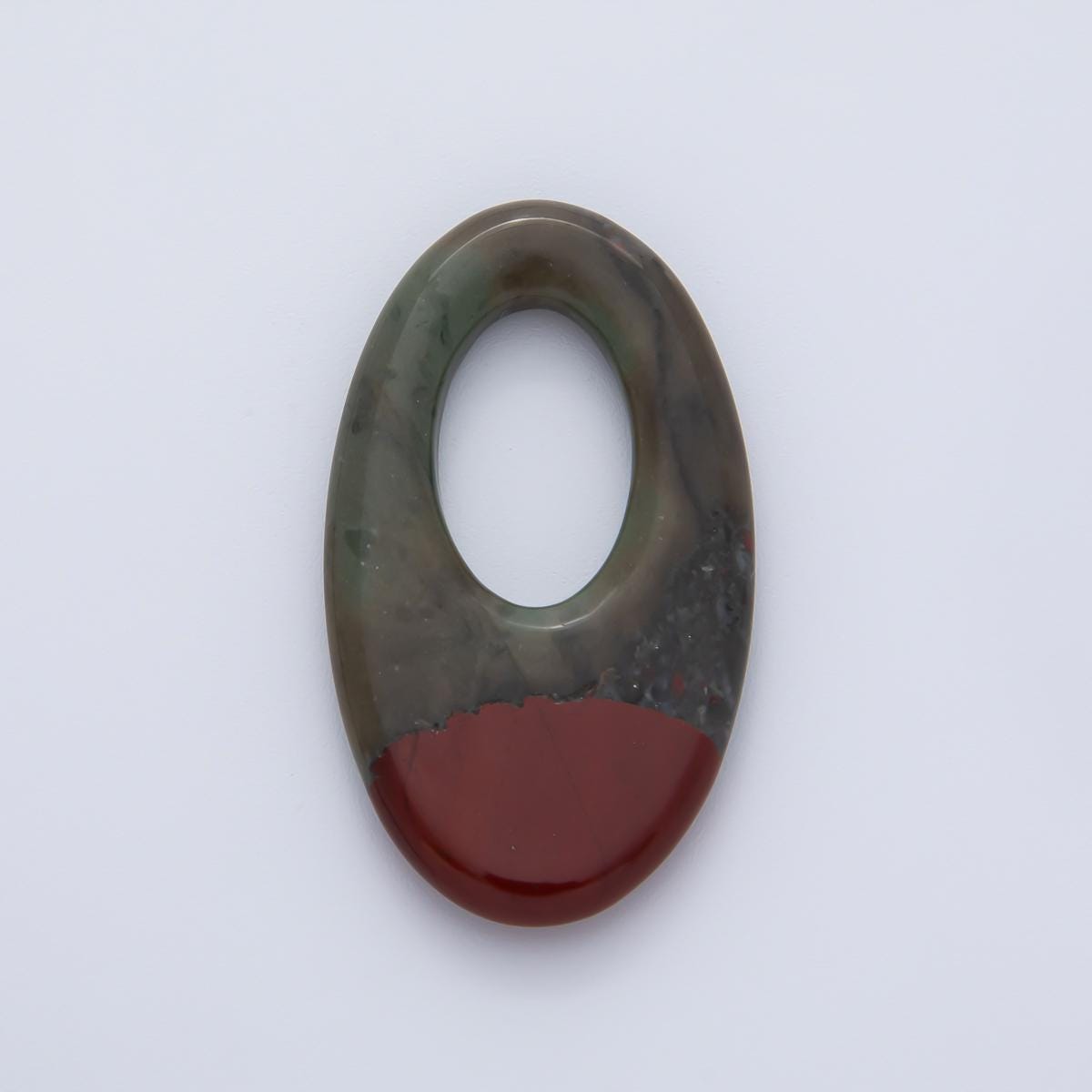 Oblong oval gemstone Oval link Charm for Cord Necklace Earring Hoop Dangle Charm Donut shaped jewelry finding