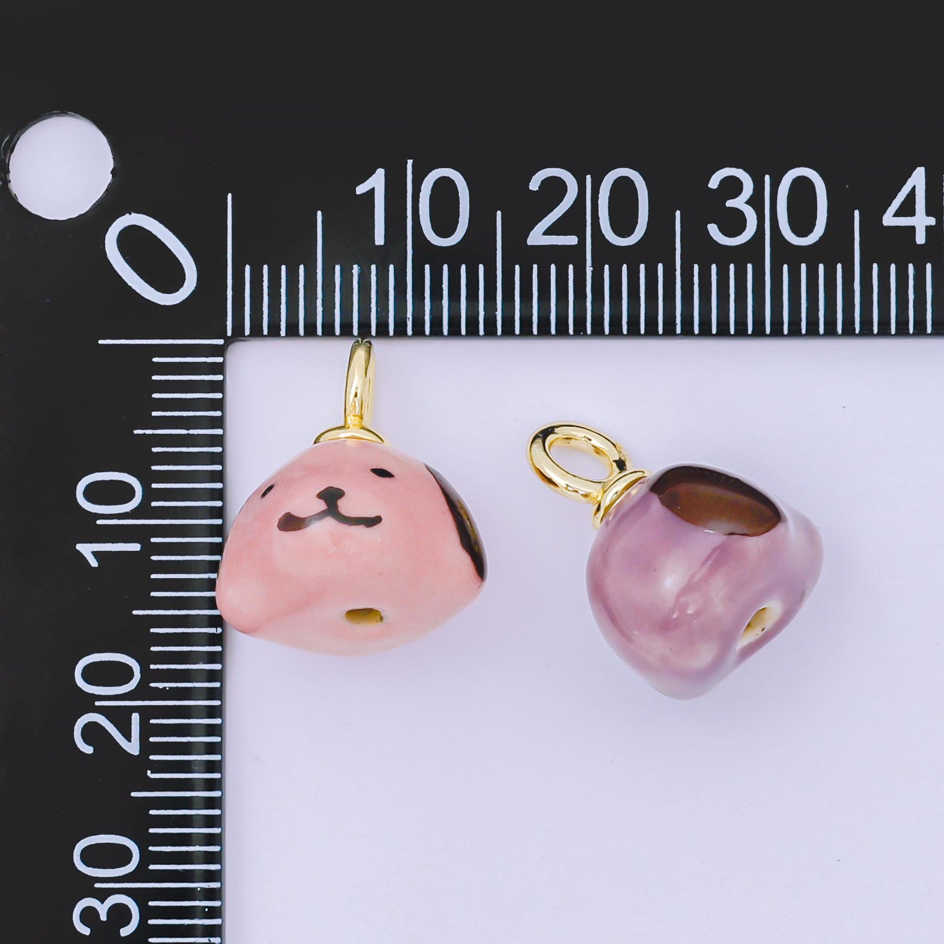 Dainty Dog ceramic charm handmade Puppy porcelain Pet Animal charm Blue Pink Green Purple for necklace bracelet jewelry making supply N-141