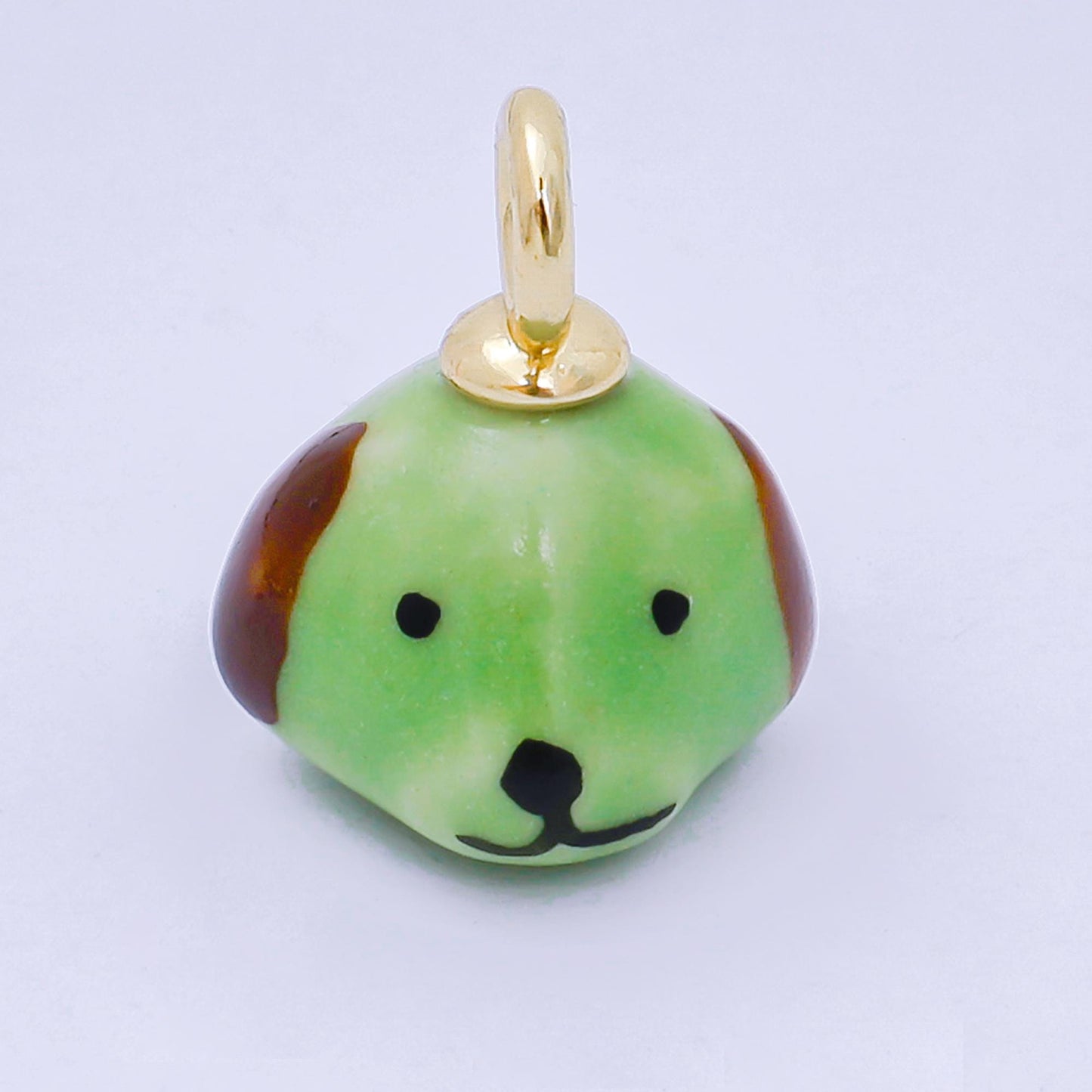 Dainty Dog ceramic charm handmade Puppy porcelain Pet Animal charm Blue Pink Green Purple for necklace bracelet jewelry making supply N-141
