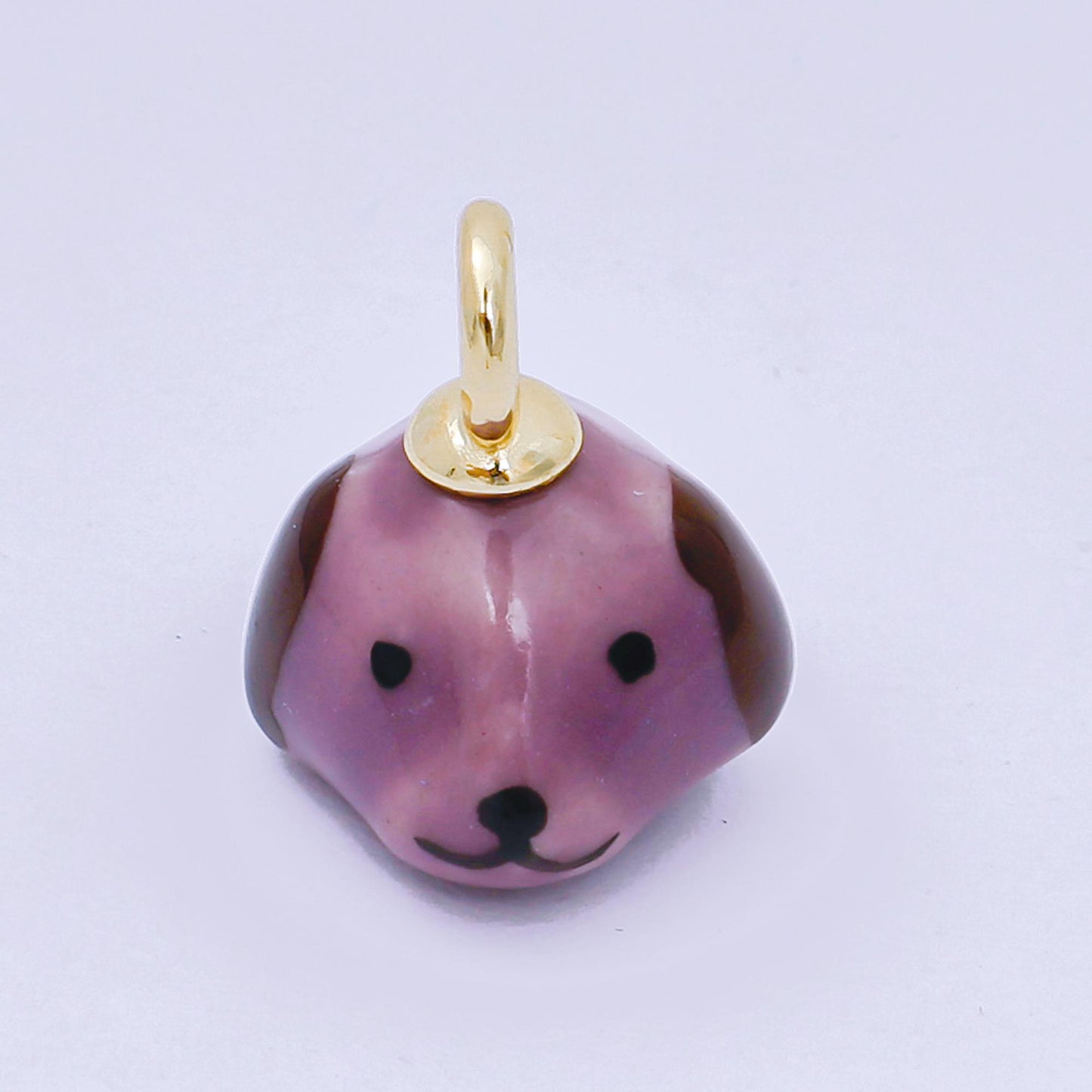 Dainty Dog ceramic charm handmade Puppy porcelain Pet Animal charm Blue Pink Green Purple for necklace bracelet jewelry making supply N-141