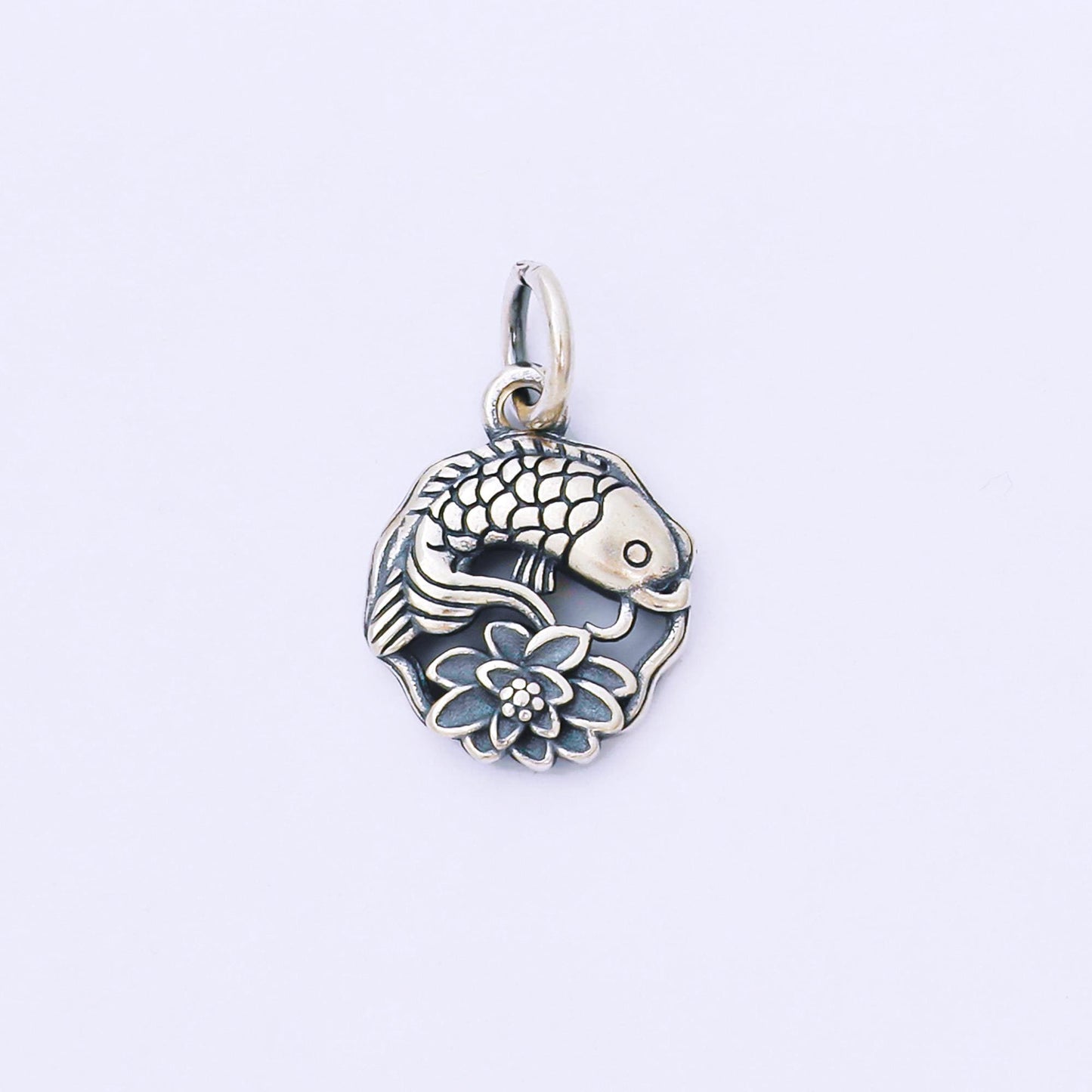 Sterling silver s925 Japanese koi gold fish aquarium pet animal charm | SL-692