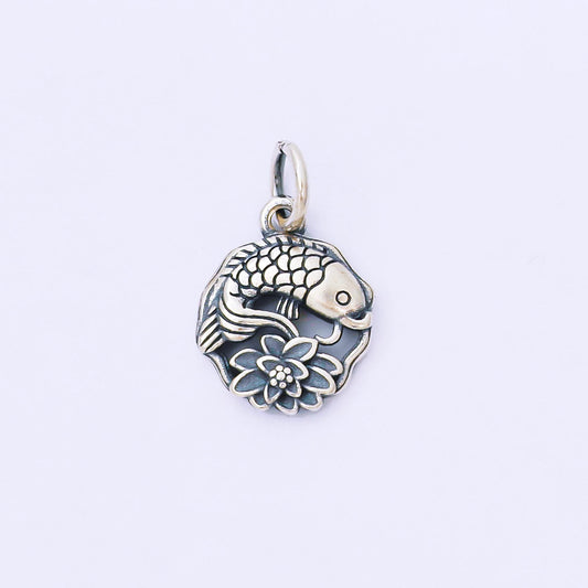 Sterling silver s925 Japanese koi gold fish aquarium pet animal charm | SL-692