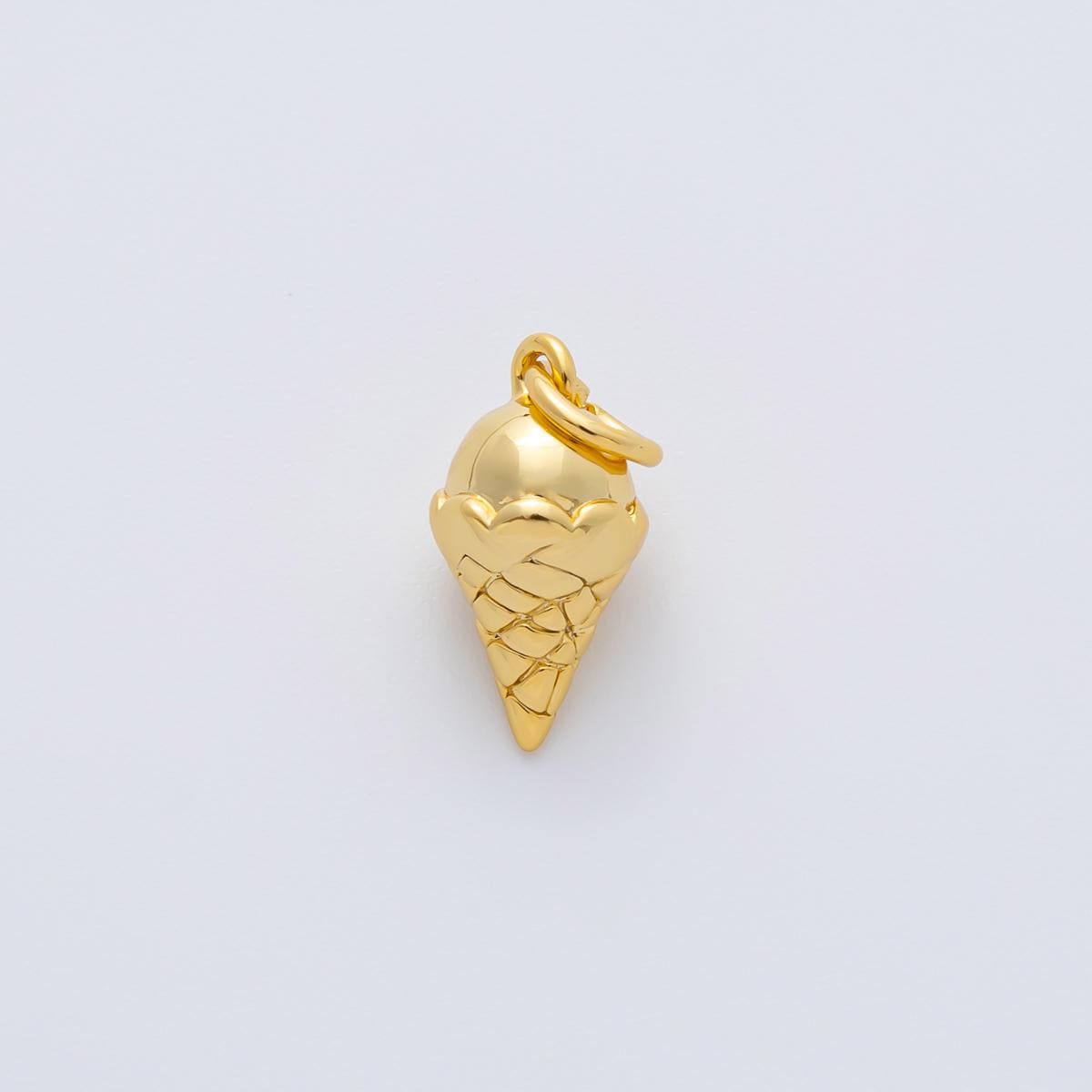 Mini 18k gold filled ice cream pendant charm Silver ice cream Cone pendant Food desert pendant, for diy jewelry making AF-1415
